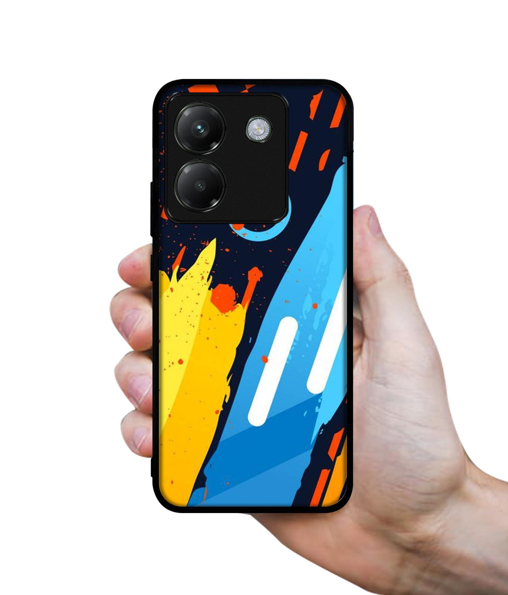 Abstract Stripes Geometric Figures Designer 2D Printed Back Case Cover for Poco M7 Pro 5G