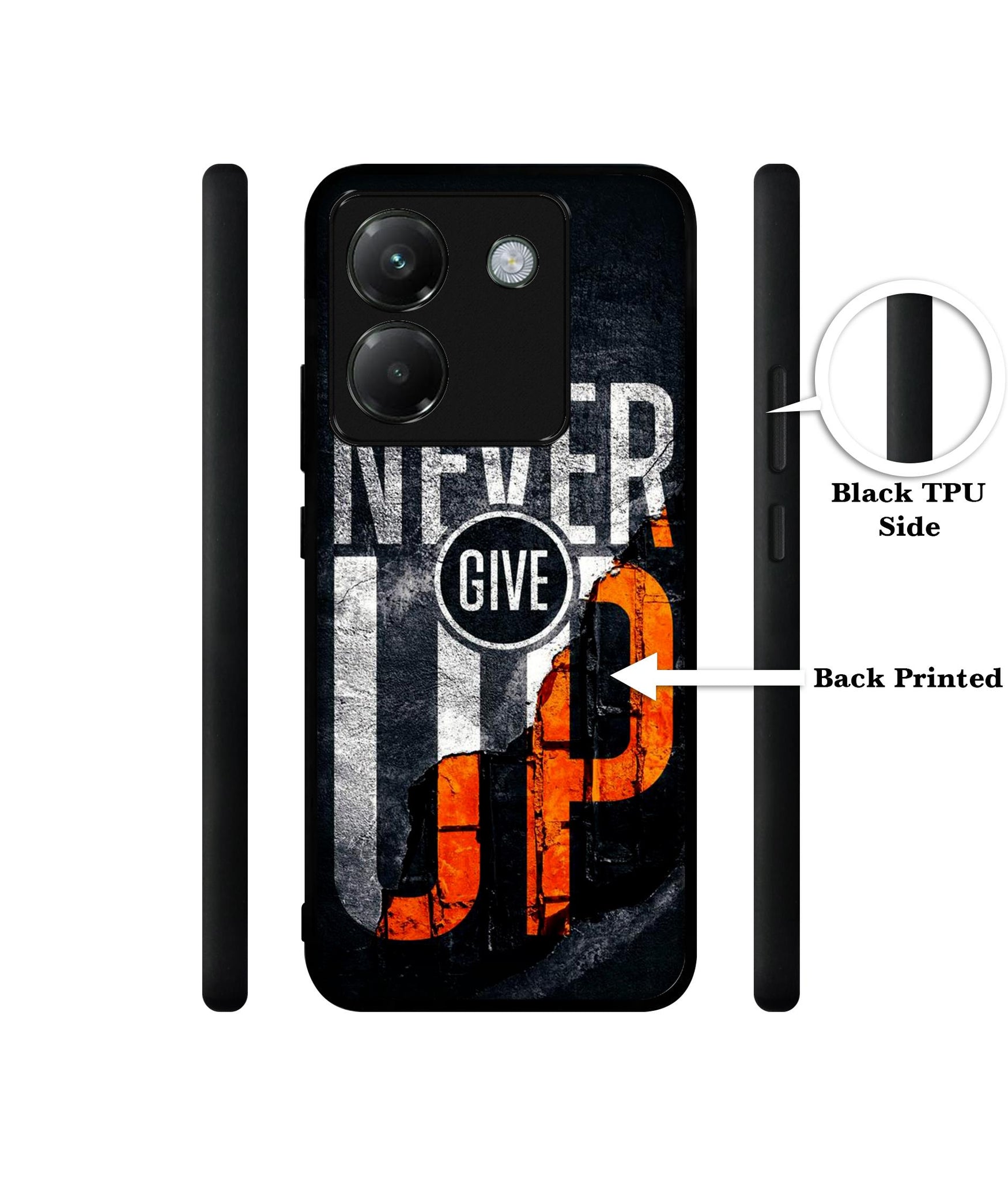 Never Give Up Designer 2D Printed Back Case Cover for Poco M7 Pro 5G