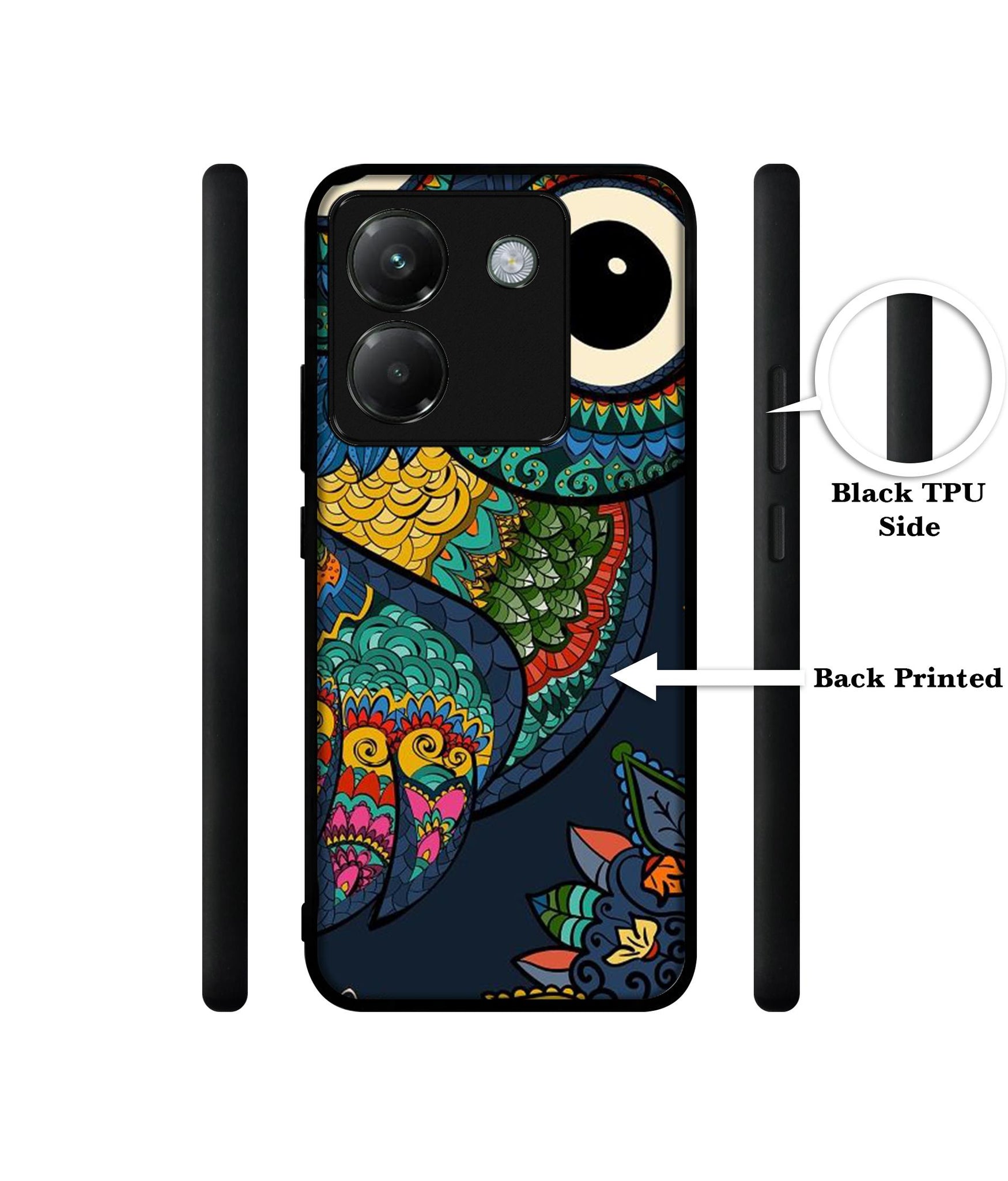 Owl Illustration Designer 2D Printed Back Case Cover for Poco M7 Pro 5G