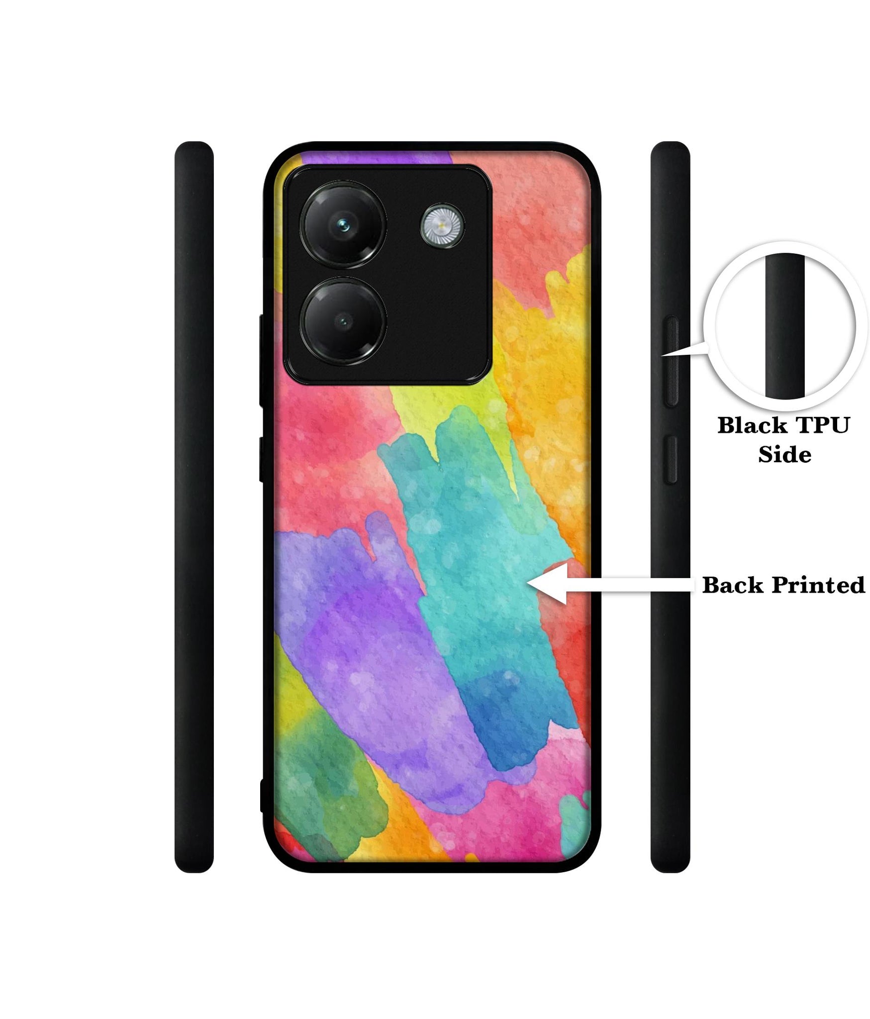 Water Paint Colorful Abstract Designer 2D Printed Back Case Cover for Poco M7 Pro 5G
