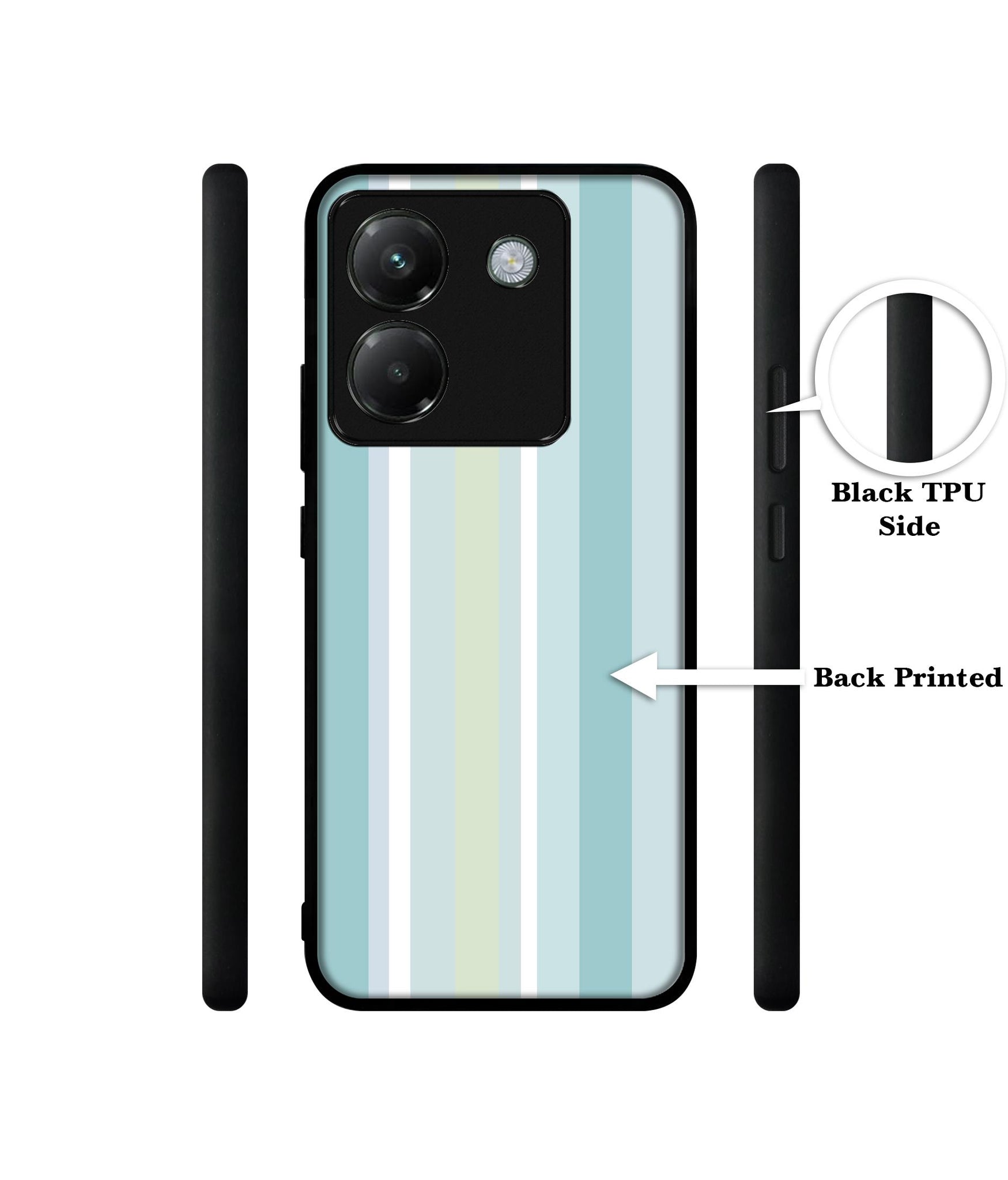 Light Green Stripes Designer 2D Printed Back Case Cover for Poco M7 Pro 5G