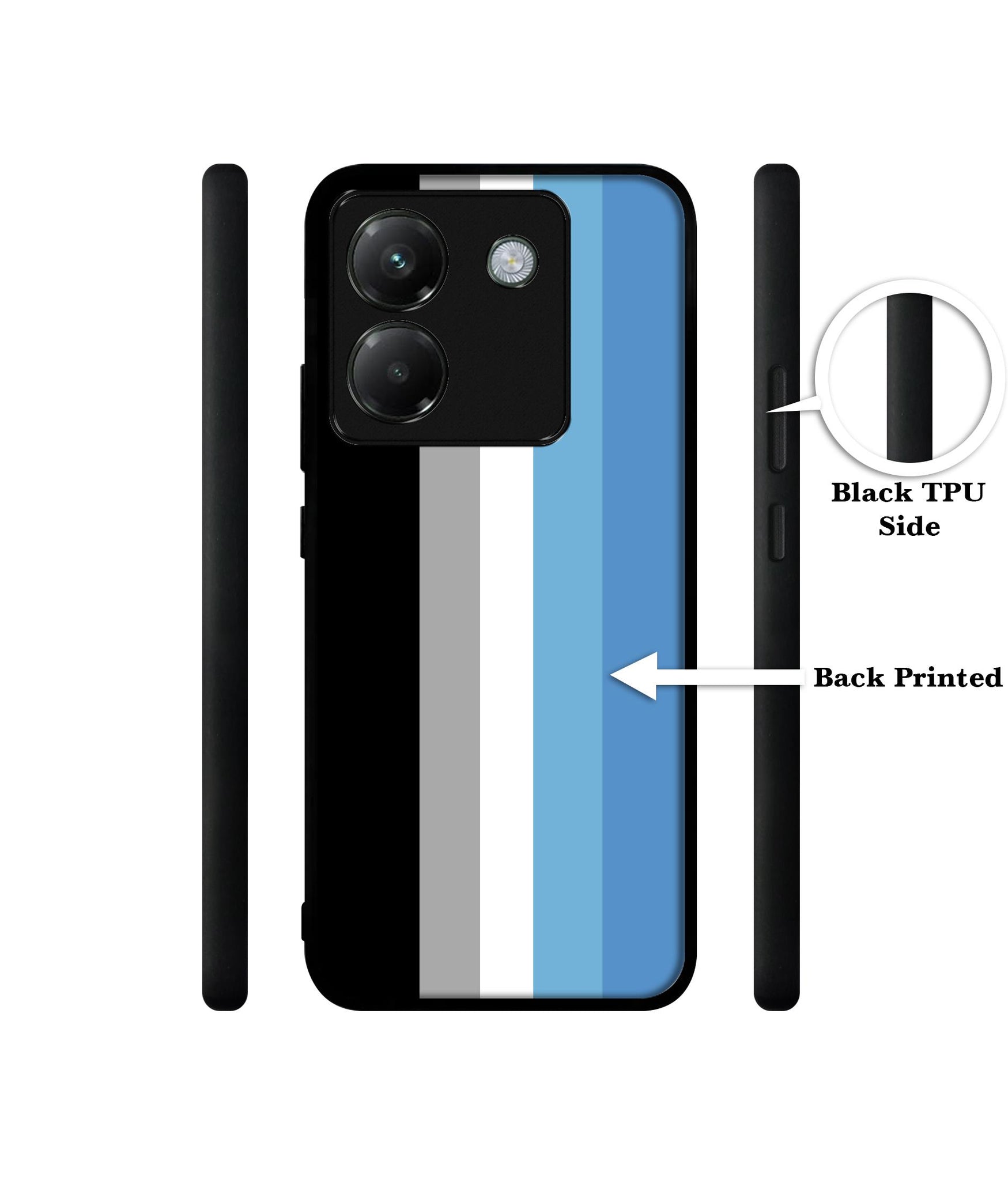 White and Blue Lines Designer 2D Printed Back Case Cover for Poco M7 Pro 5G