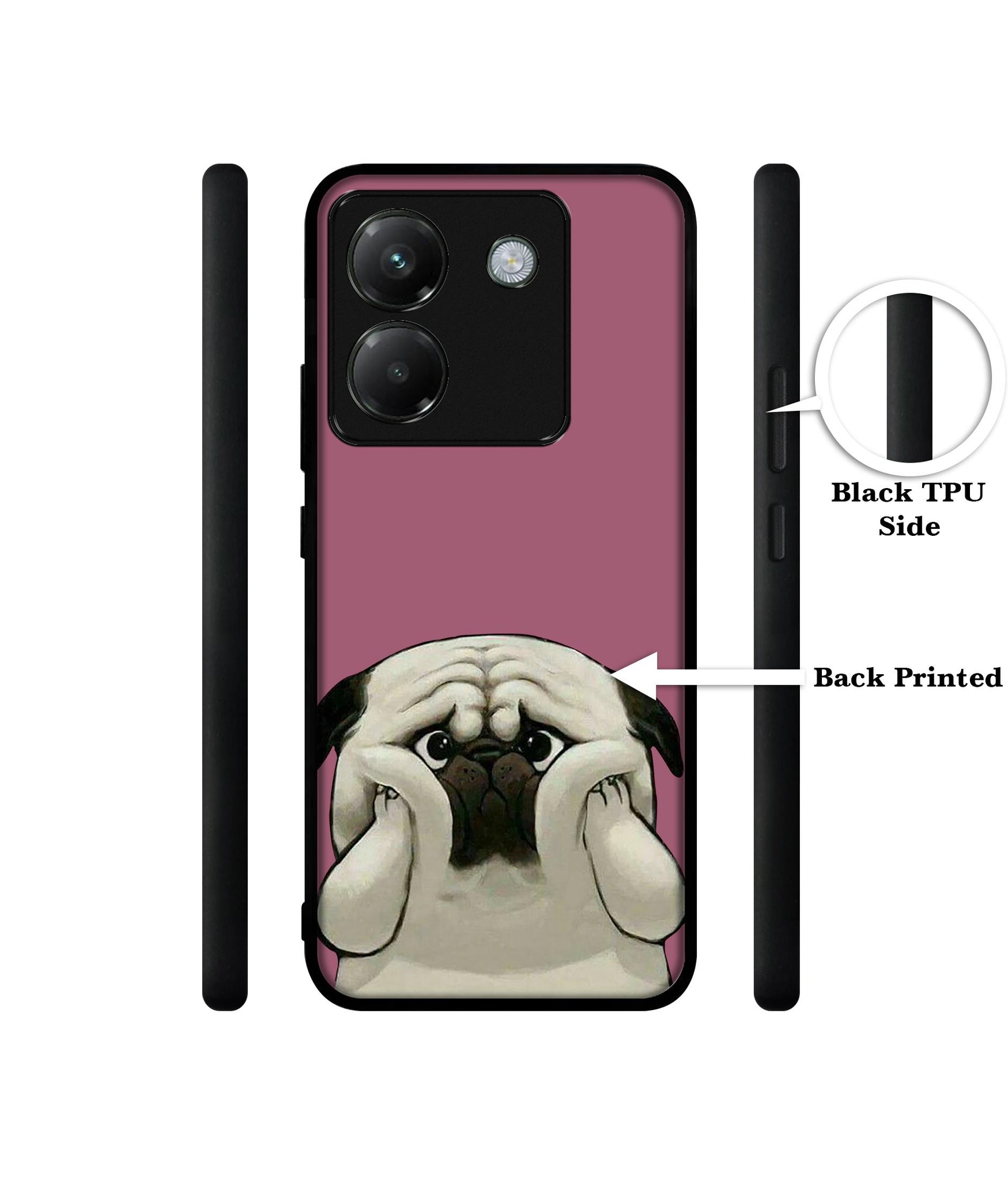 Cute Pug Holding Big Cheeks Designer 2D Printed Back Case Cover for Poco M7 Pro 5G