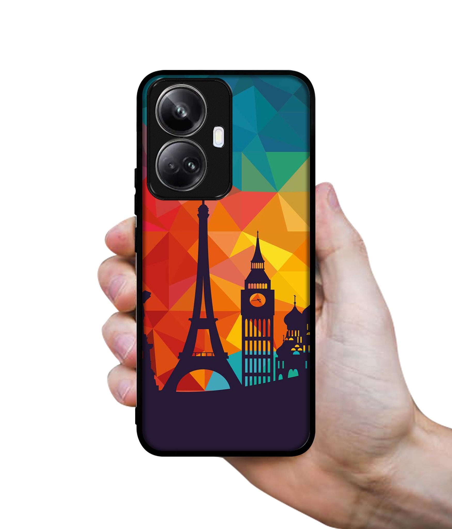 Colored Paris Designer 2D Printed Back Case Cover for Realme 10 Pro Plus 5G