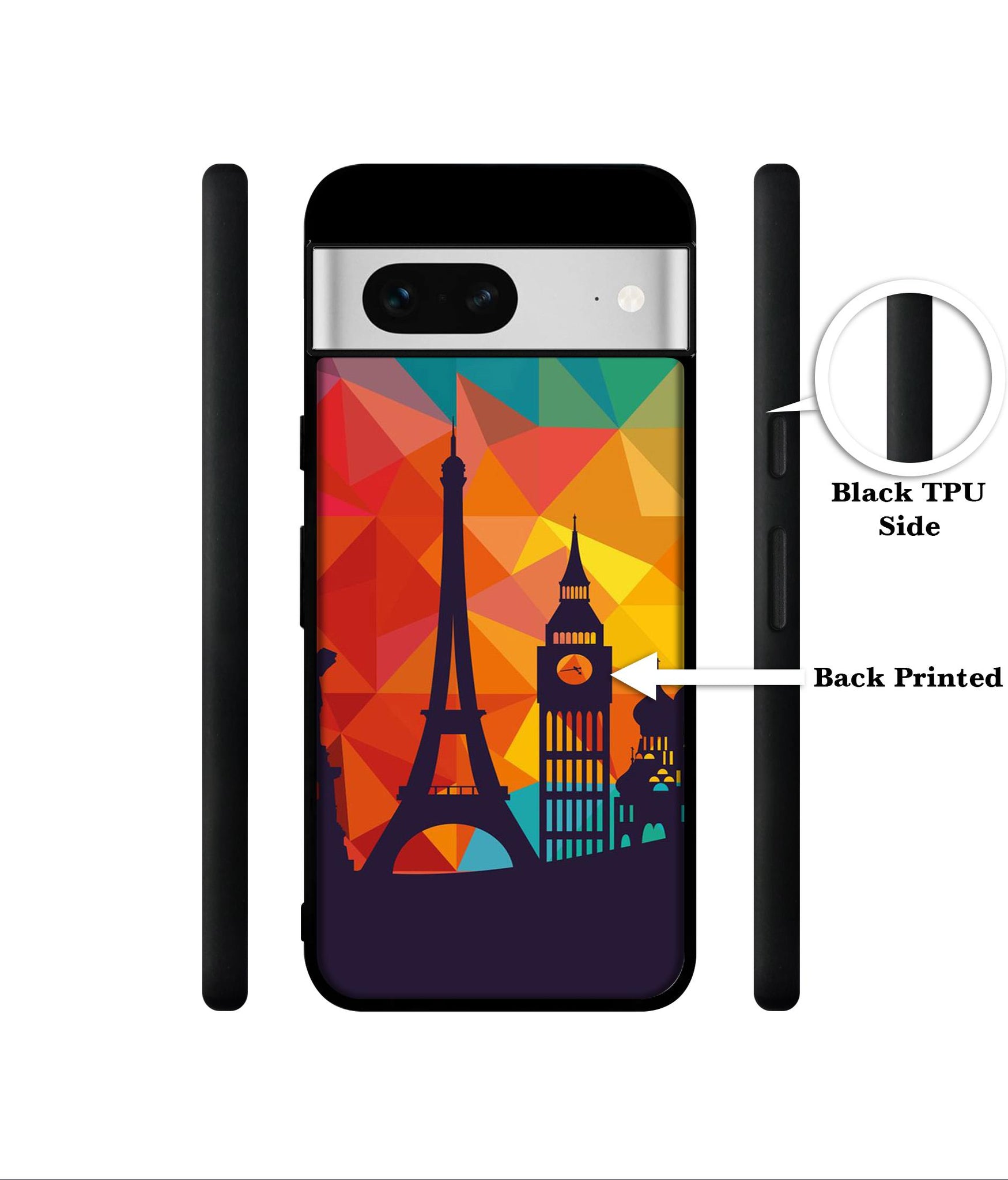 Colored Paris Designer 2D Printed Back Case Cover for Google Pixel 7 5G