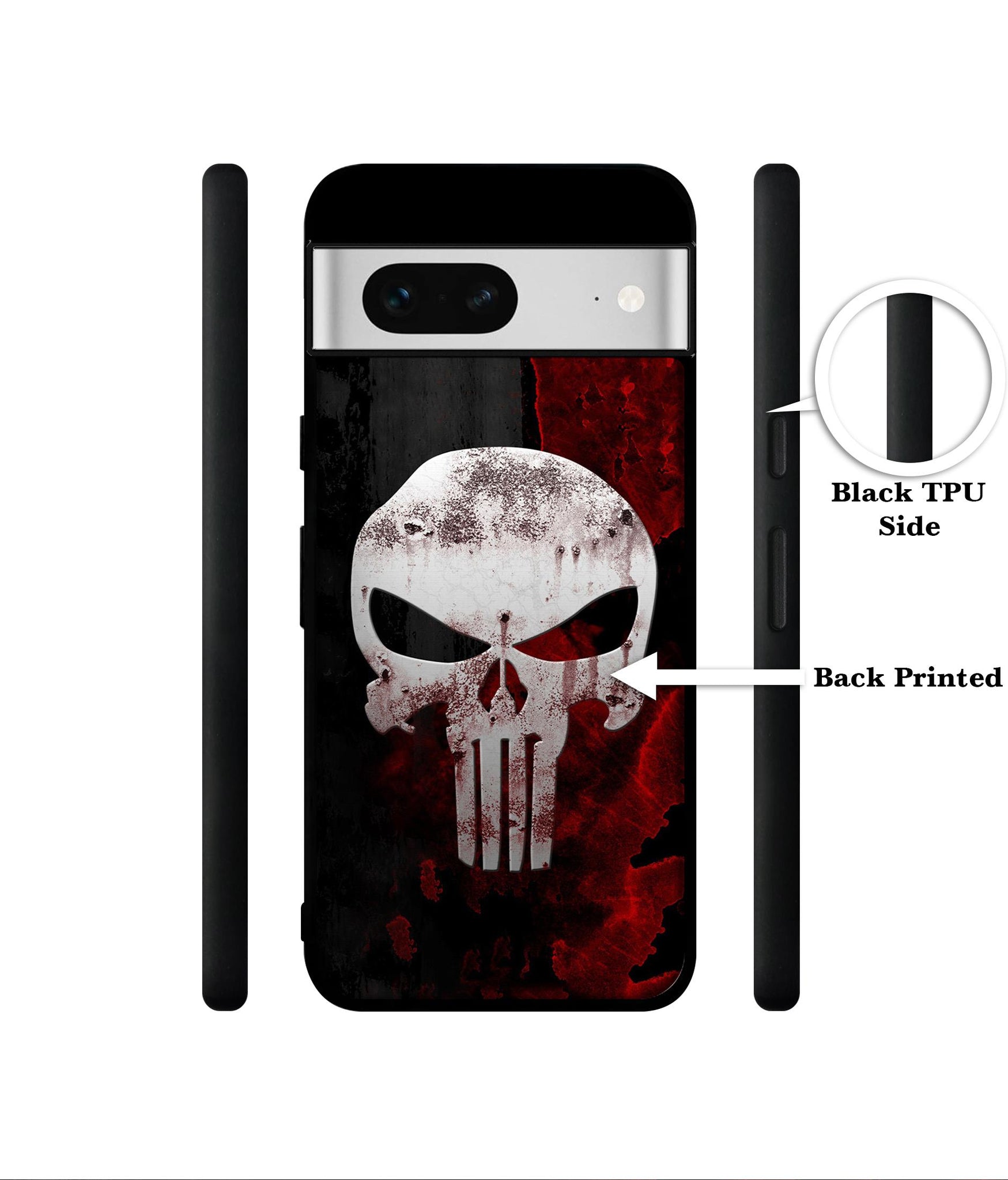 Punisher Skull Designer 2D Printed Back Case Cover for Google Pixel 7 5G