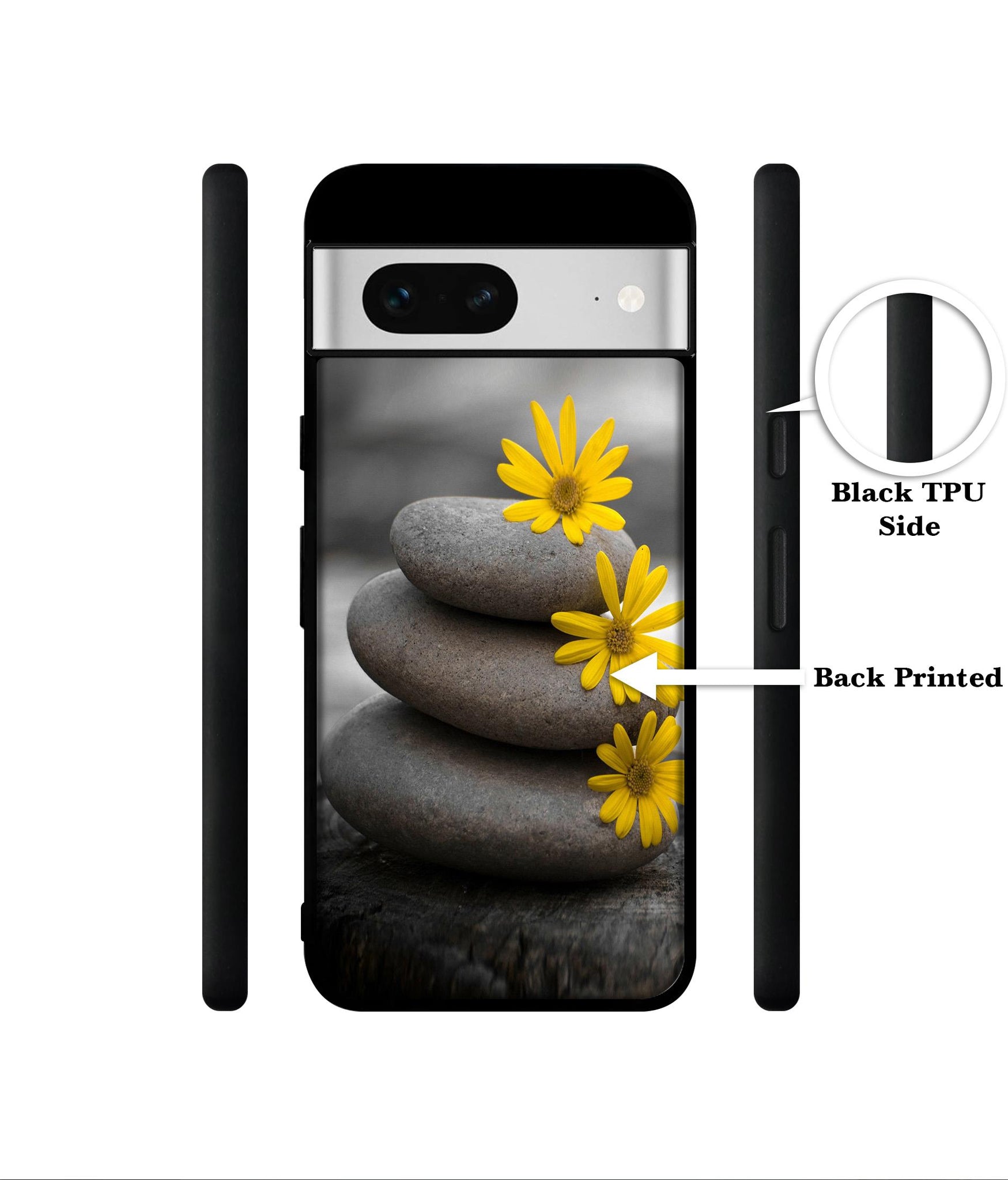 Stones And Flower Designer 2D Printed Back Case Cover for Google Pixel 7 5G
