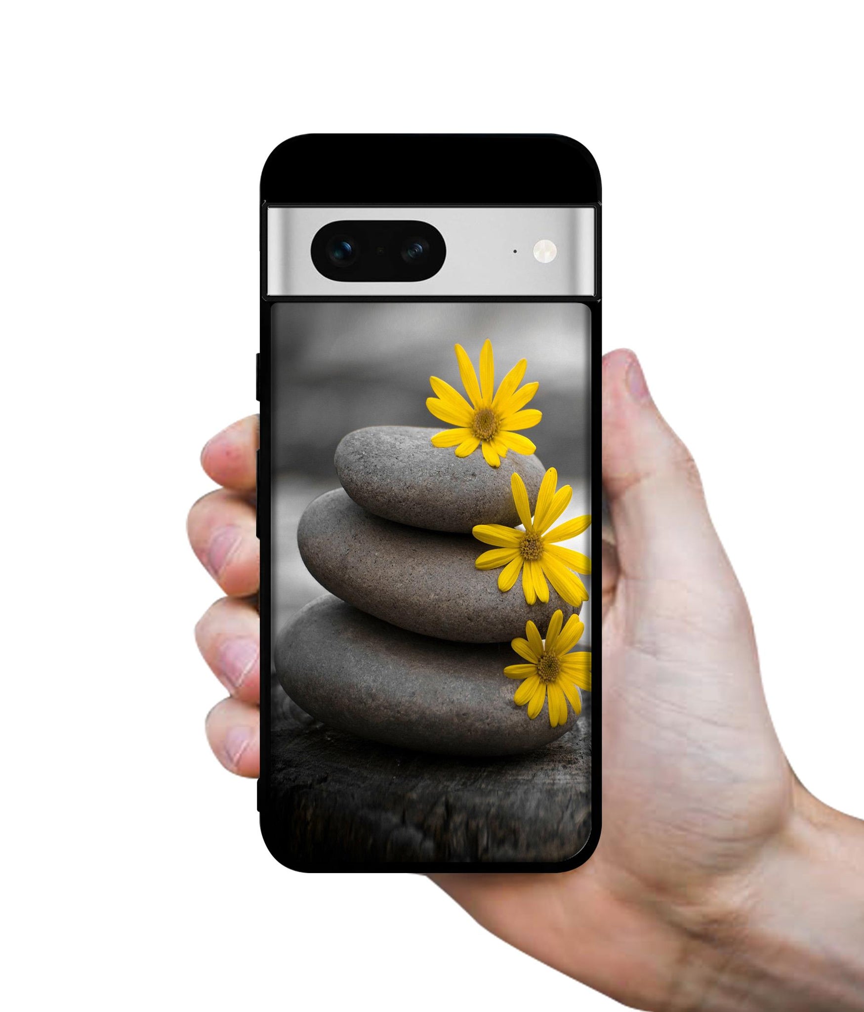 Stones And Flower Designer 2D Printed Back Case Cover for Google Pixel 7 5G