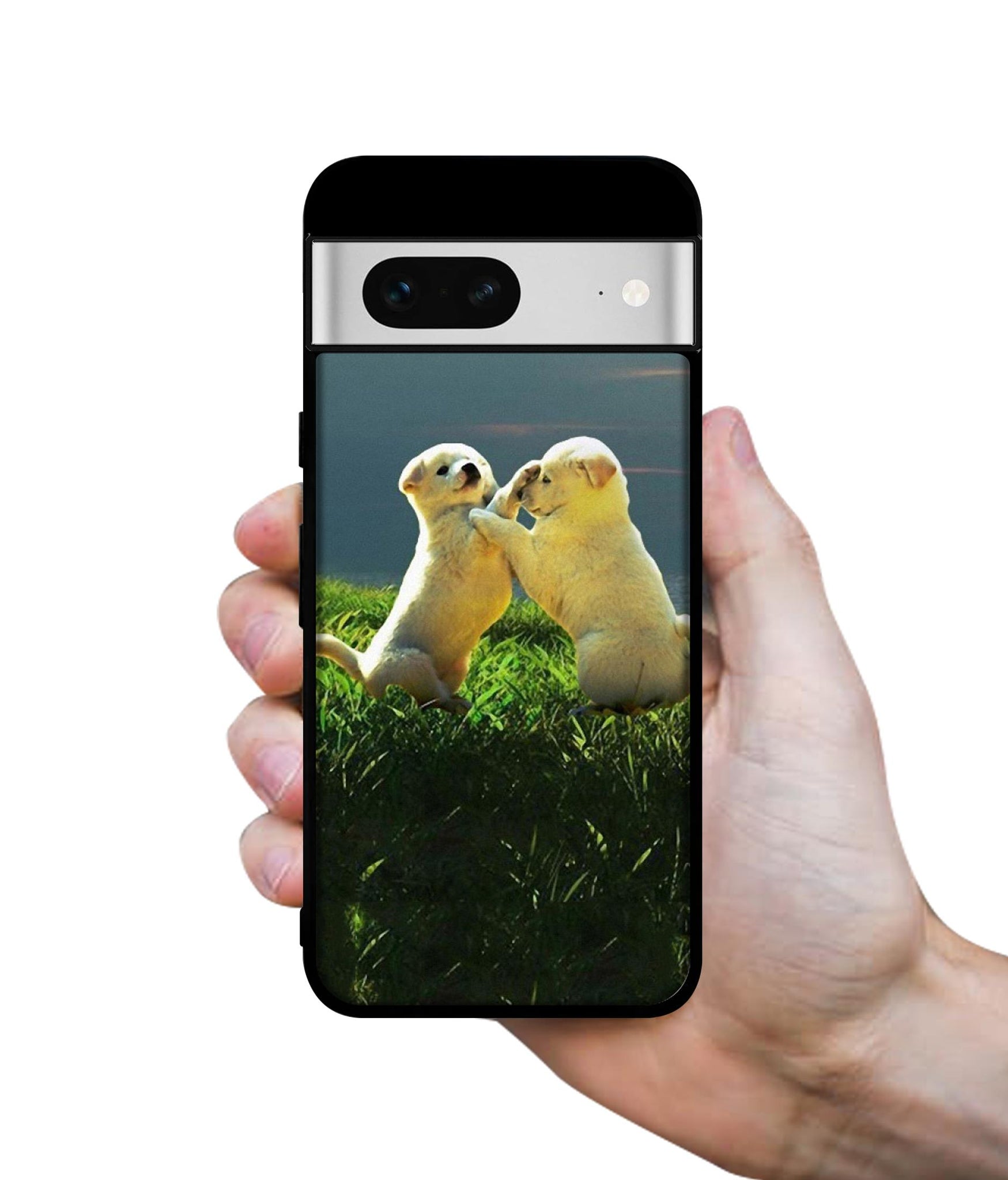 Puppy Couple Sunset Designer 2D Printed Back Case Cover for Google Pixel 7 5G