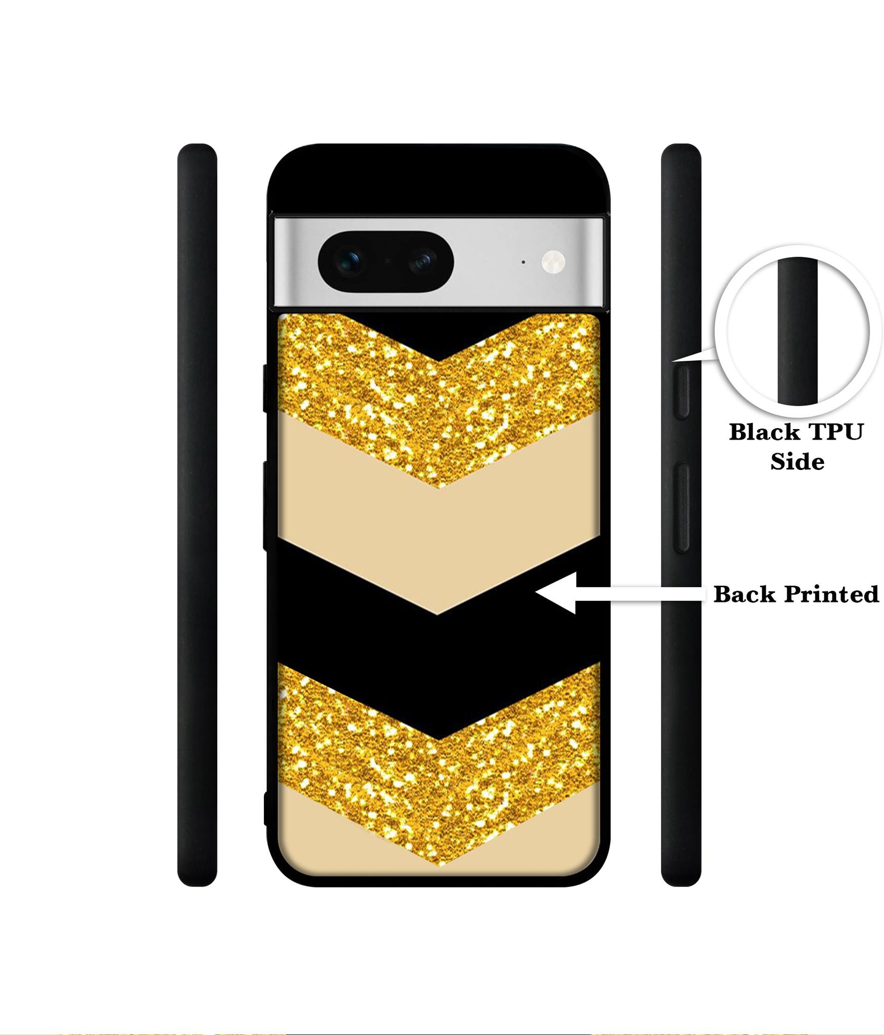 Black & Gold Designer 2D Printed Back Case Cover for Google Pixel 7 5G
