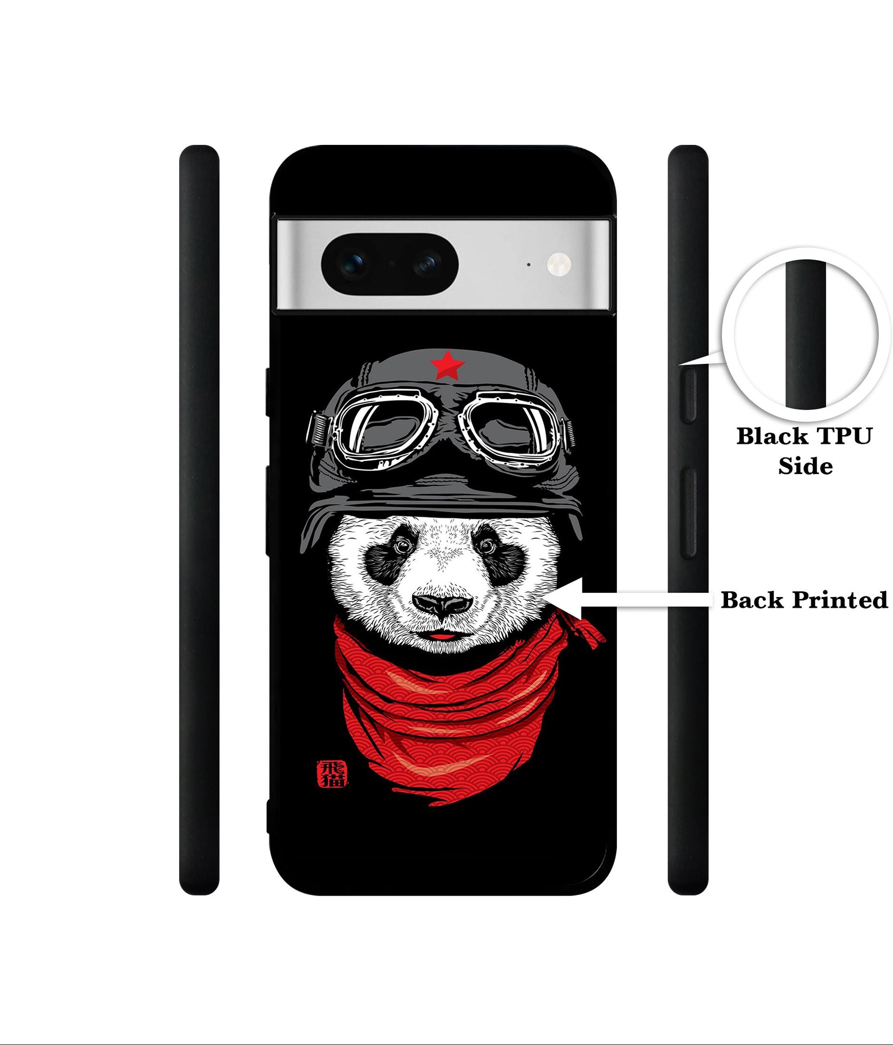 Biker Panda Designer 2D Printed Back Case Cover for Google Pixel 7 5G