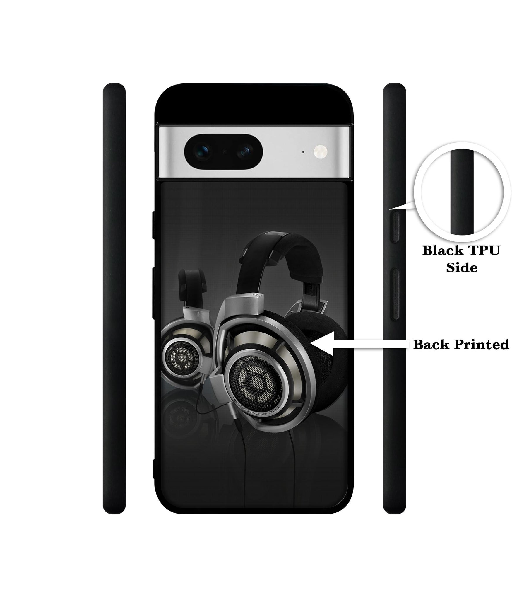 Head Phone Designer 2D Printed Back Case Cover for Google Pixel 7 5G