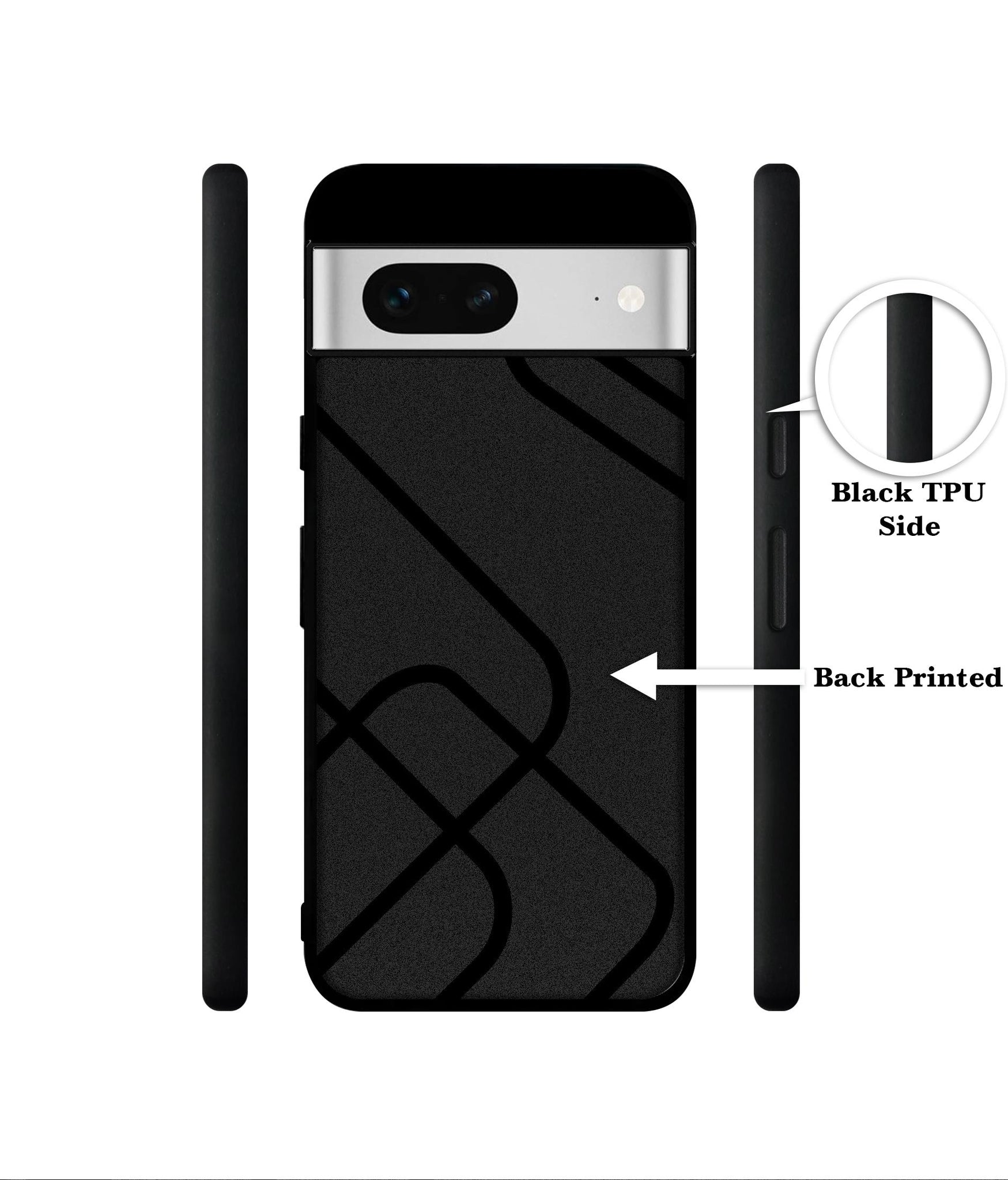 Zig-Zag Black Line Designer 2D Printed Back Case Cover for Google Pixel 7 5G