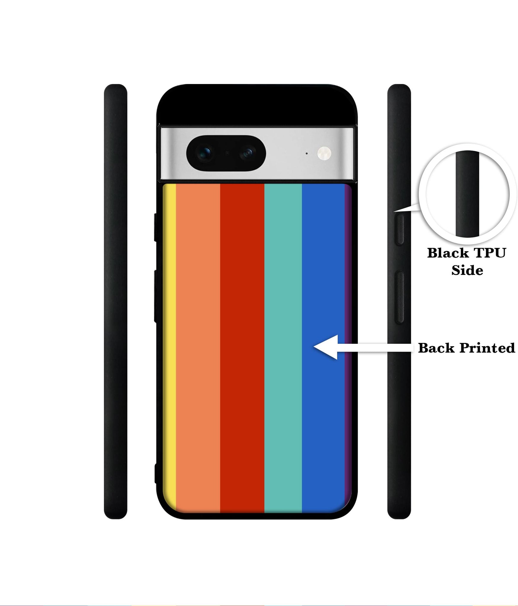 Rainbow Colors Designer 2D Printed Back Case Cover for Google Pixel 7 5G