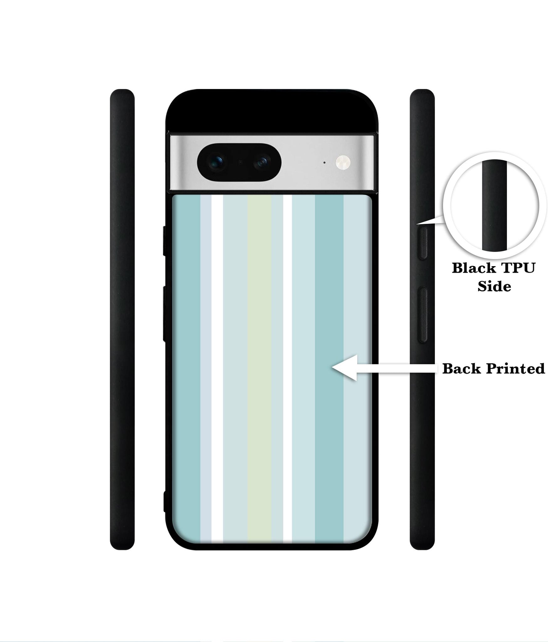 Light Green Stripes Designer 2D Printed Back Case Cover for Google Pixel 7 5G