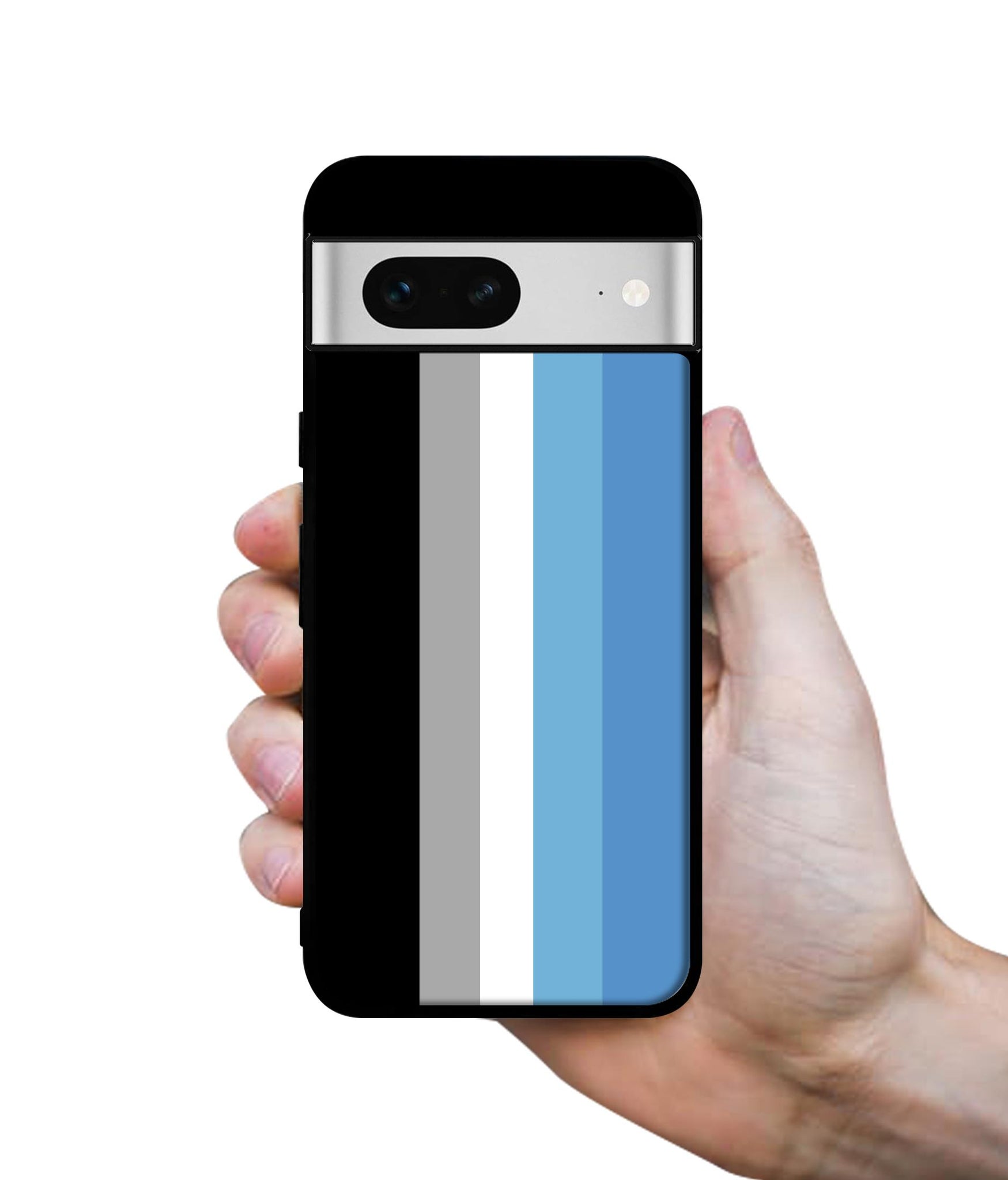 White and Blue Lines Designer 2D Printed Back Case Cover for Google Pixel 7 5G