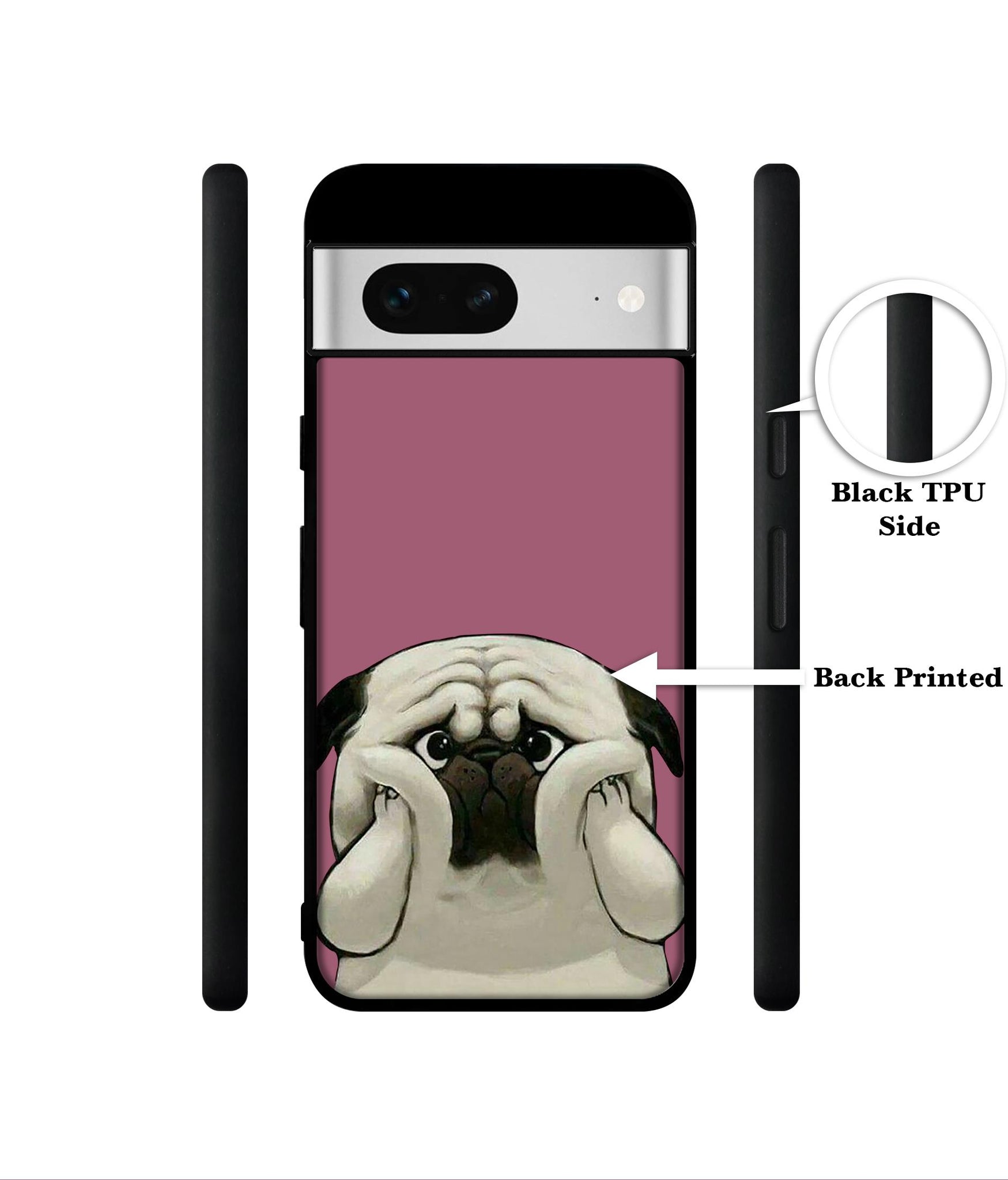 Cute Pug Holding Big Cheeks Designer 2D Printed Back Case Cover for Google Pixel 7 5G