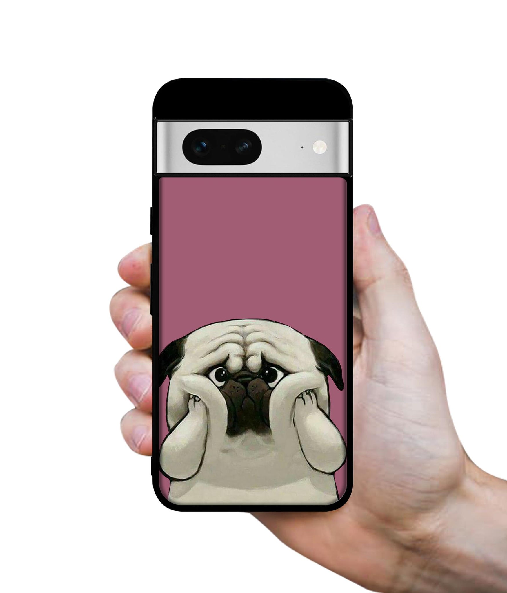 Cute Pug Holding Big Cheeks Designer 2D Printed Back Case Cover for Google Pixel 7 5G