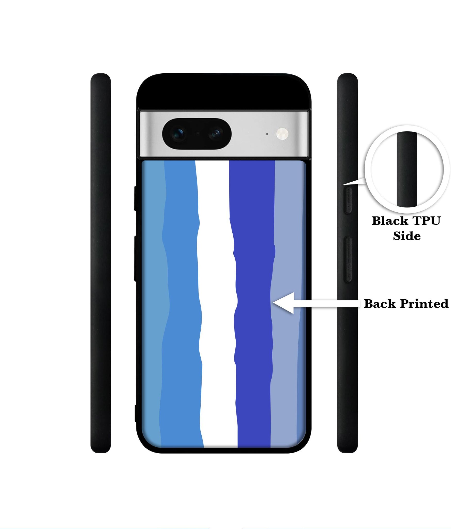 Blue Stripes Rainbow Designer 2D Printed Back Case Cover for Google Pixel 7 5G