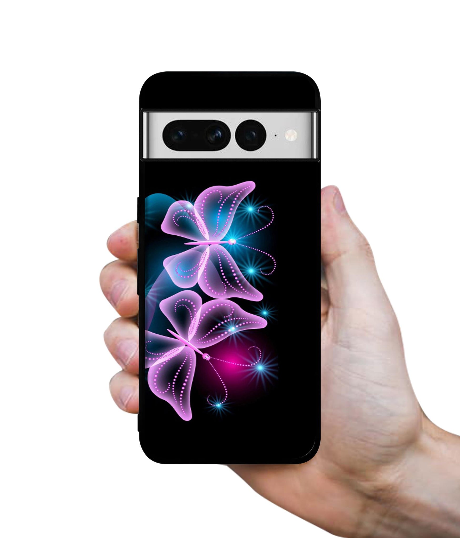 Butterflies Neon Light Designer 2D Printed Back Case Cover for Google Pixel 7 Pro 5G