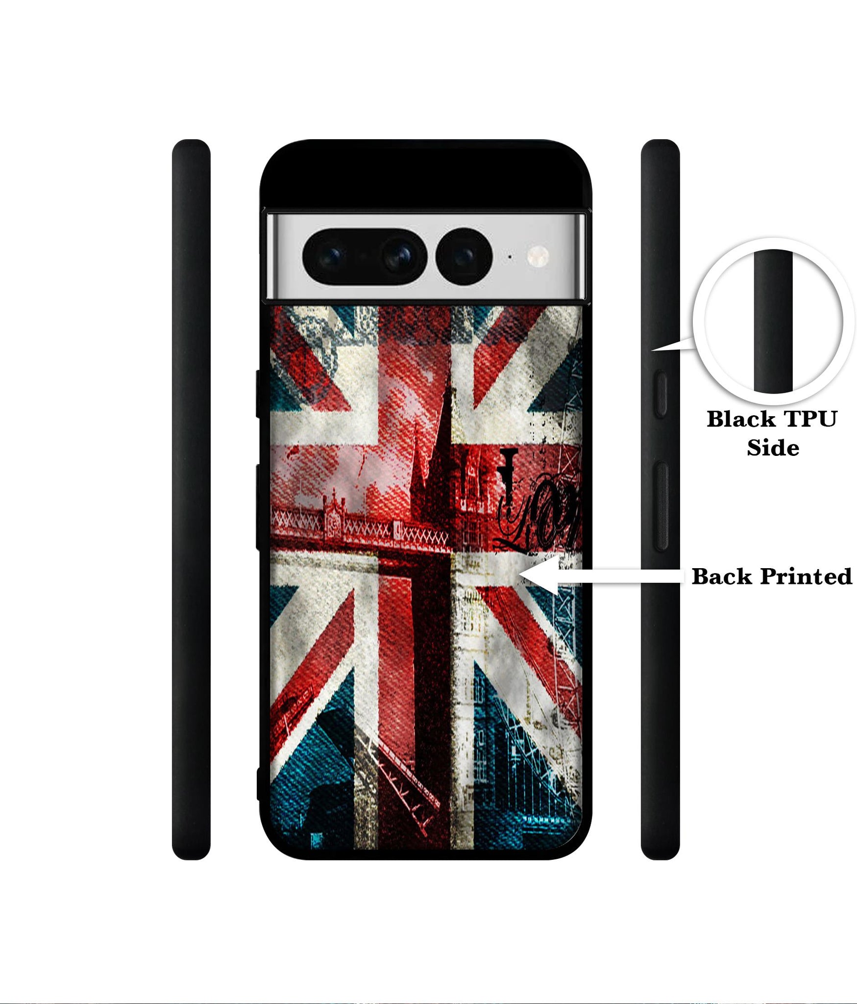 London Flag wallpaper Designer 2D Printed Back Case Cover for Google Pixel 7 Pro 5G