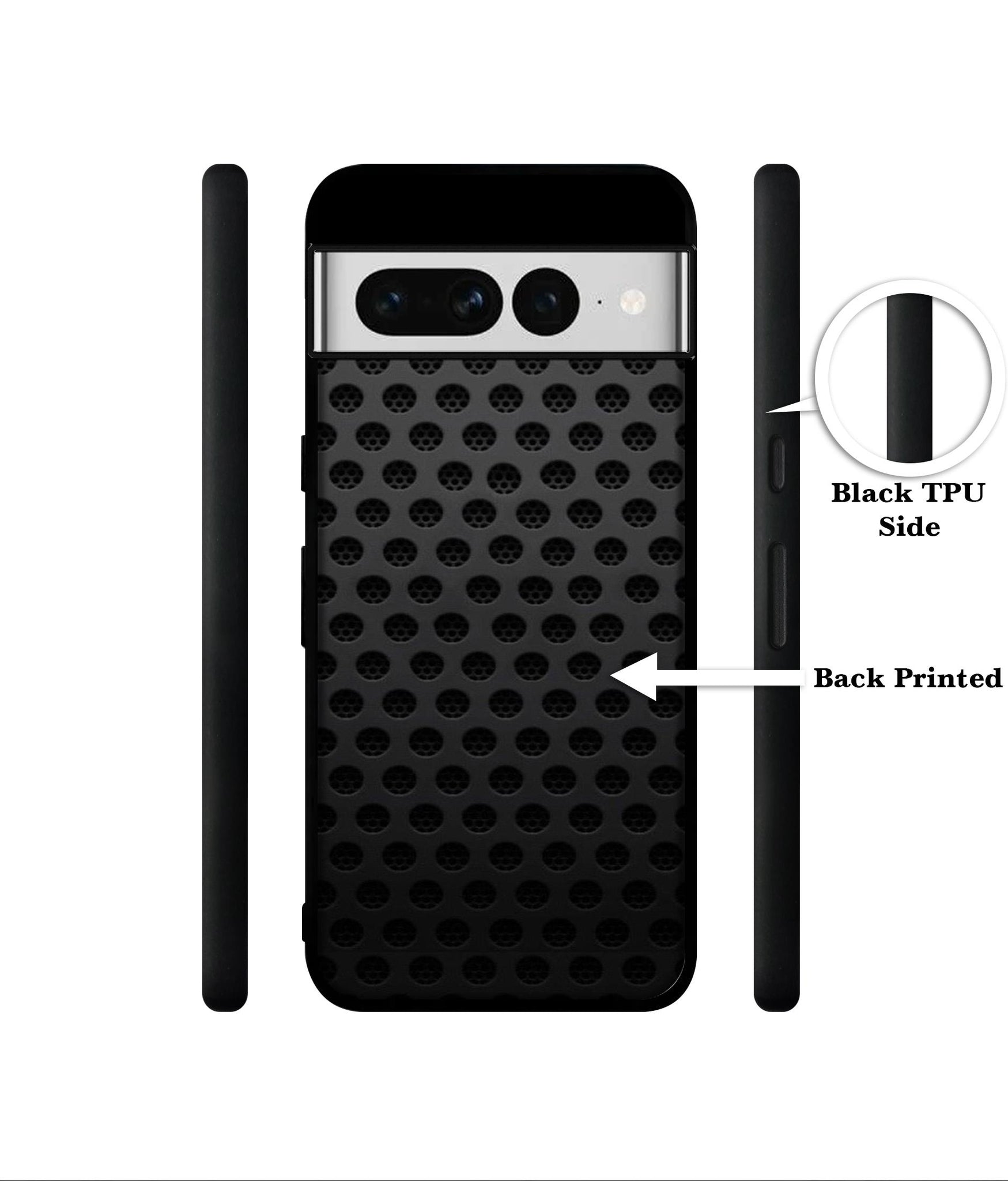 Black Circle Designer 2D Printed Back Case Cover for Google Pixel 7 Pro 5G