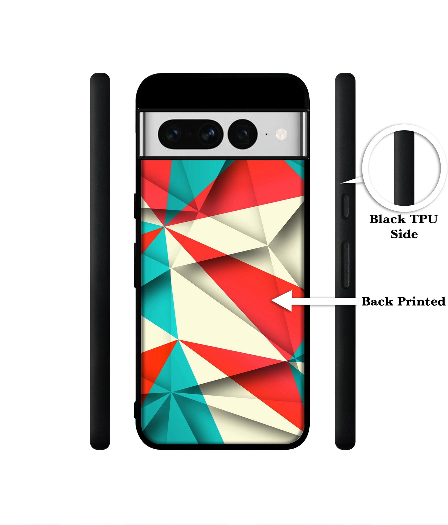 Red Blue White Pattern Designer 2D Printed Back Case Cover for Google Pixel 7 Pro 5G
