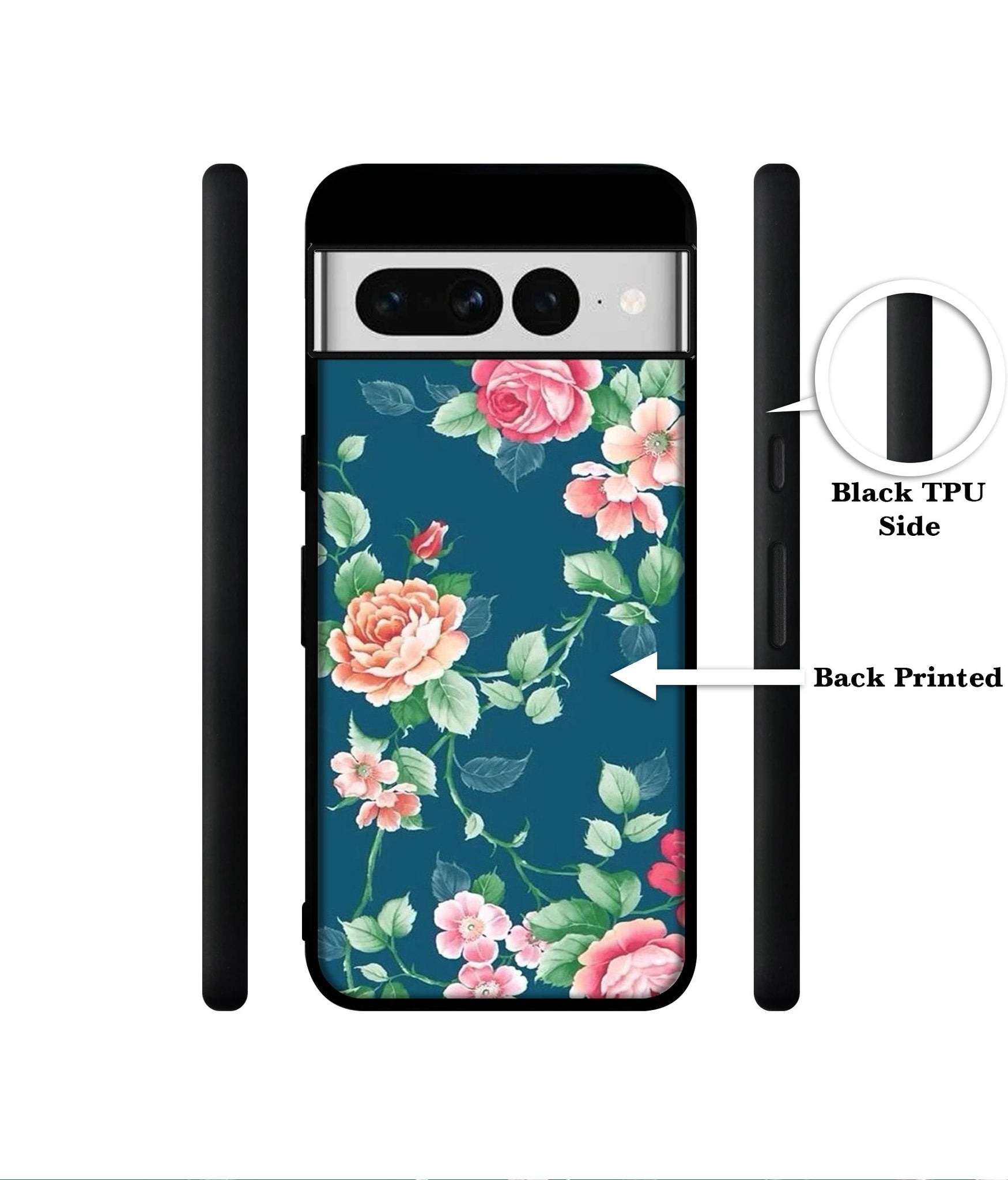 Vintage Floral Designer 2D Printed Back Case Cover for Google Pixel 7 Pro 5G