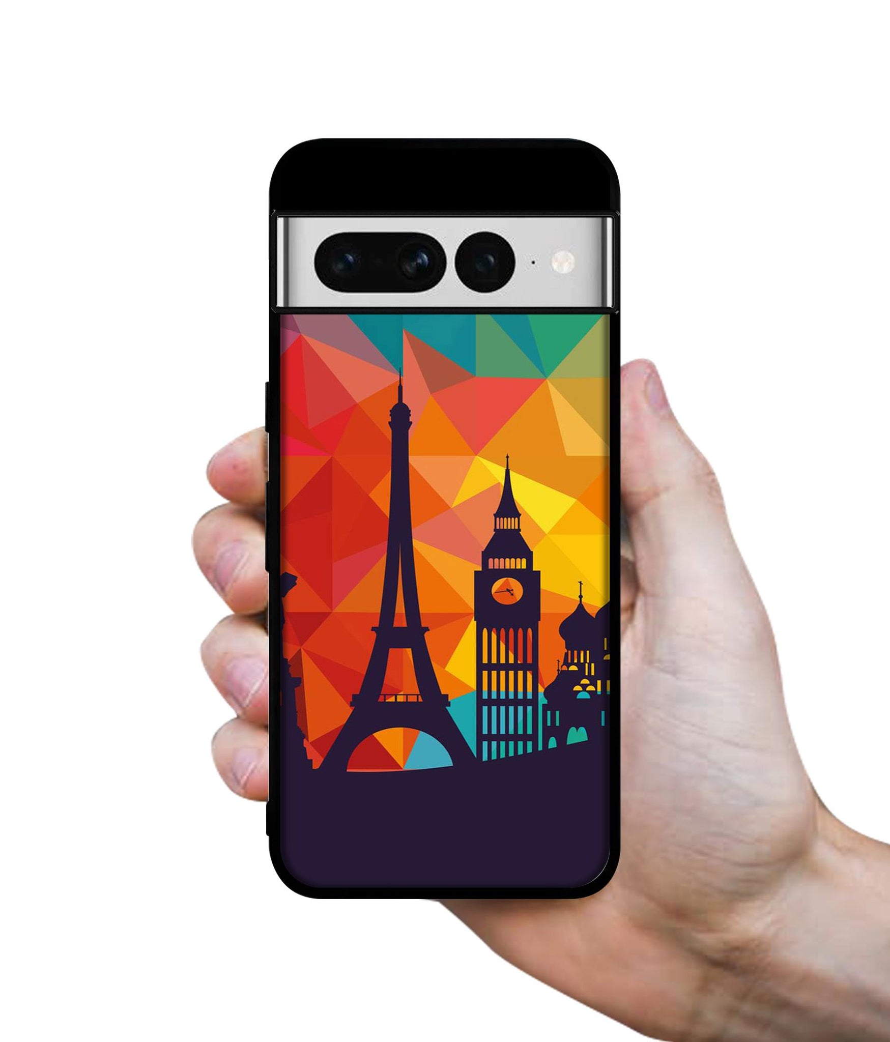 Colored Paris Designer 2D Printed Back Case Cover for Google Pixel 7 Pro 5G