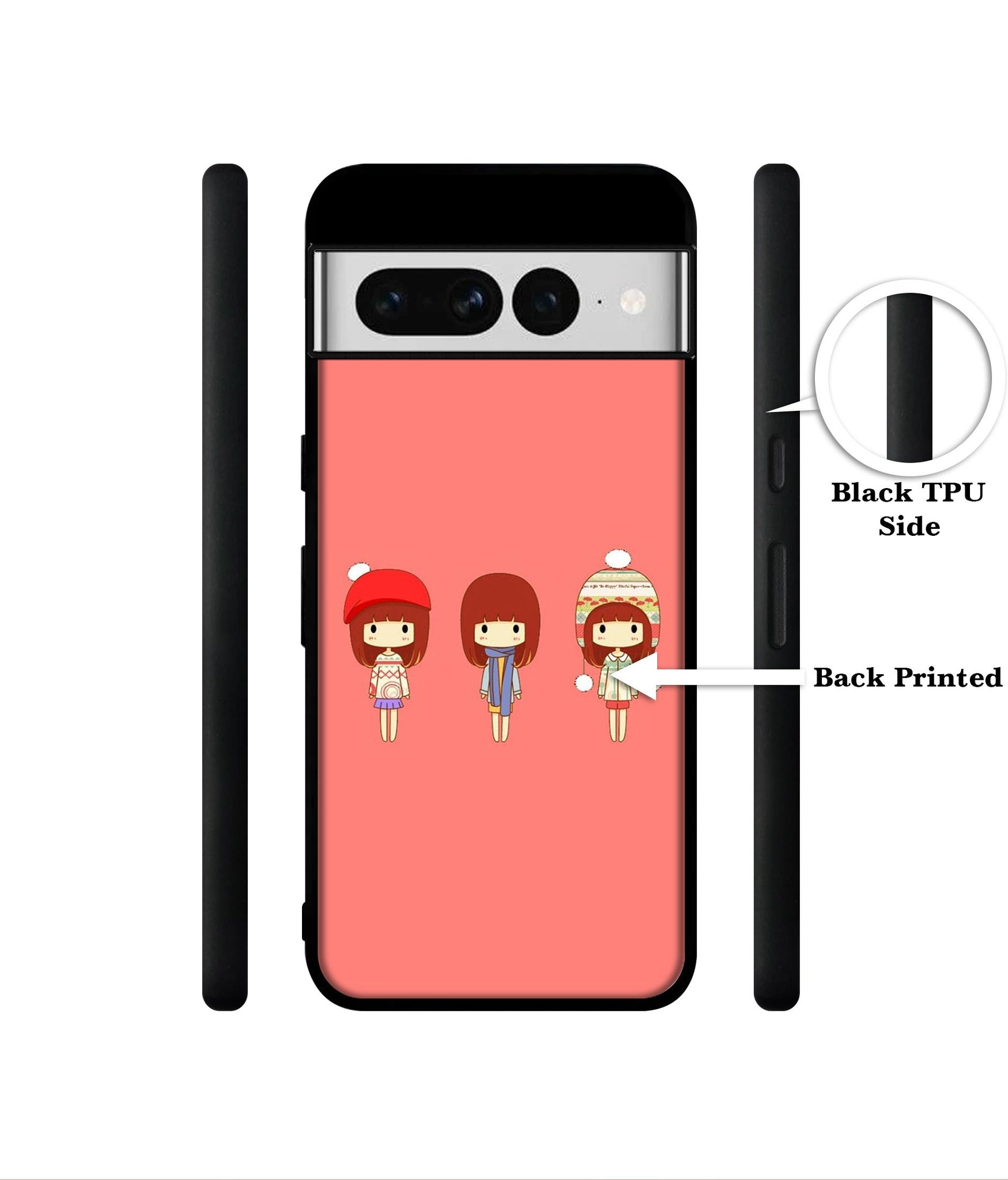 Cute Girls Designer 2D Printed Back Case Cover for Google Pixel 7 Pro 5G