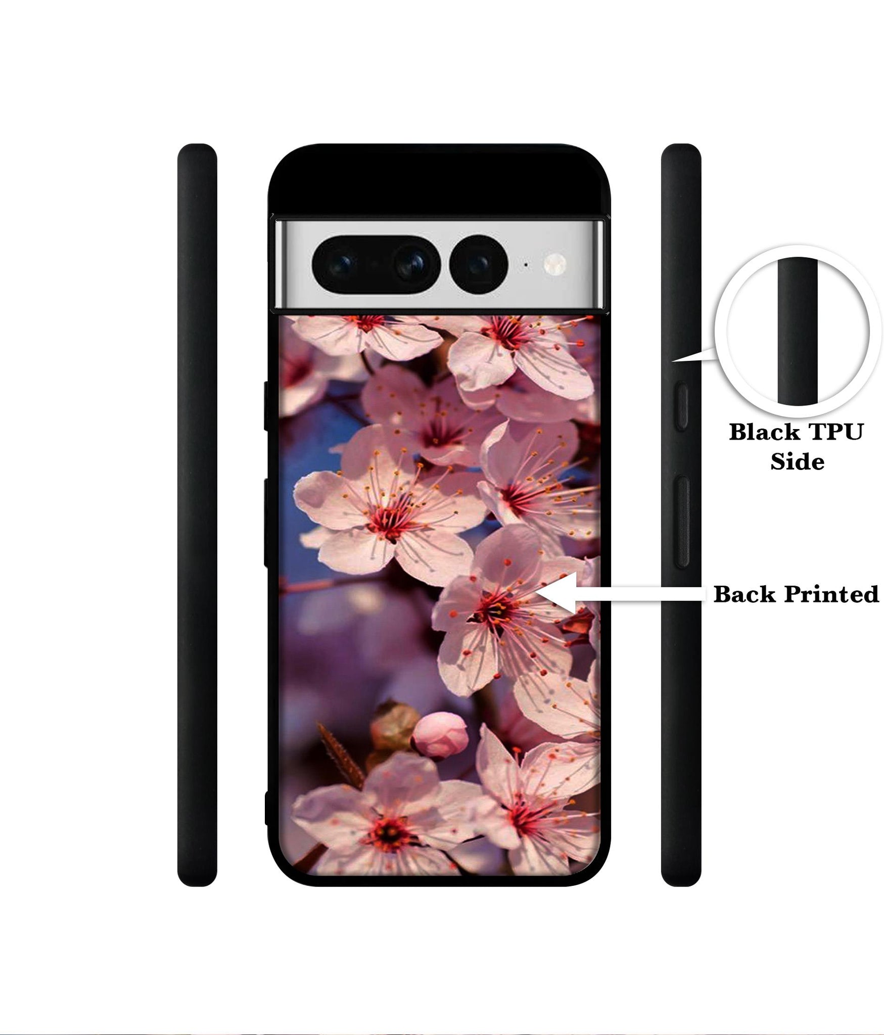 Pink Flowers Pattern Designer 2D Printed Back Case Cover for Google Pixel 7 Pro 5G