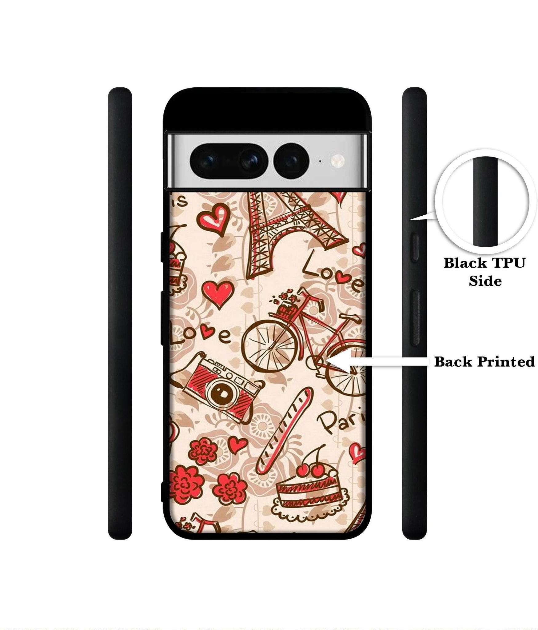 Vintage Paris Designer 2D Printed Back Case Cover for Google Pixel 7 Pro 5G