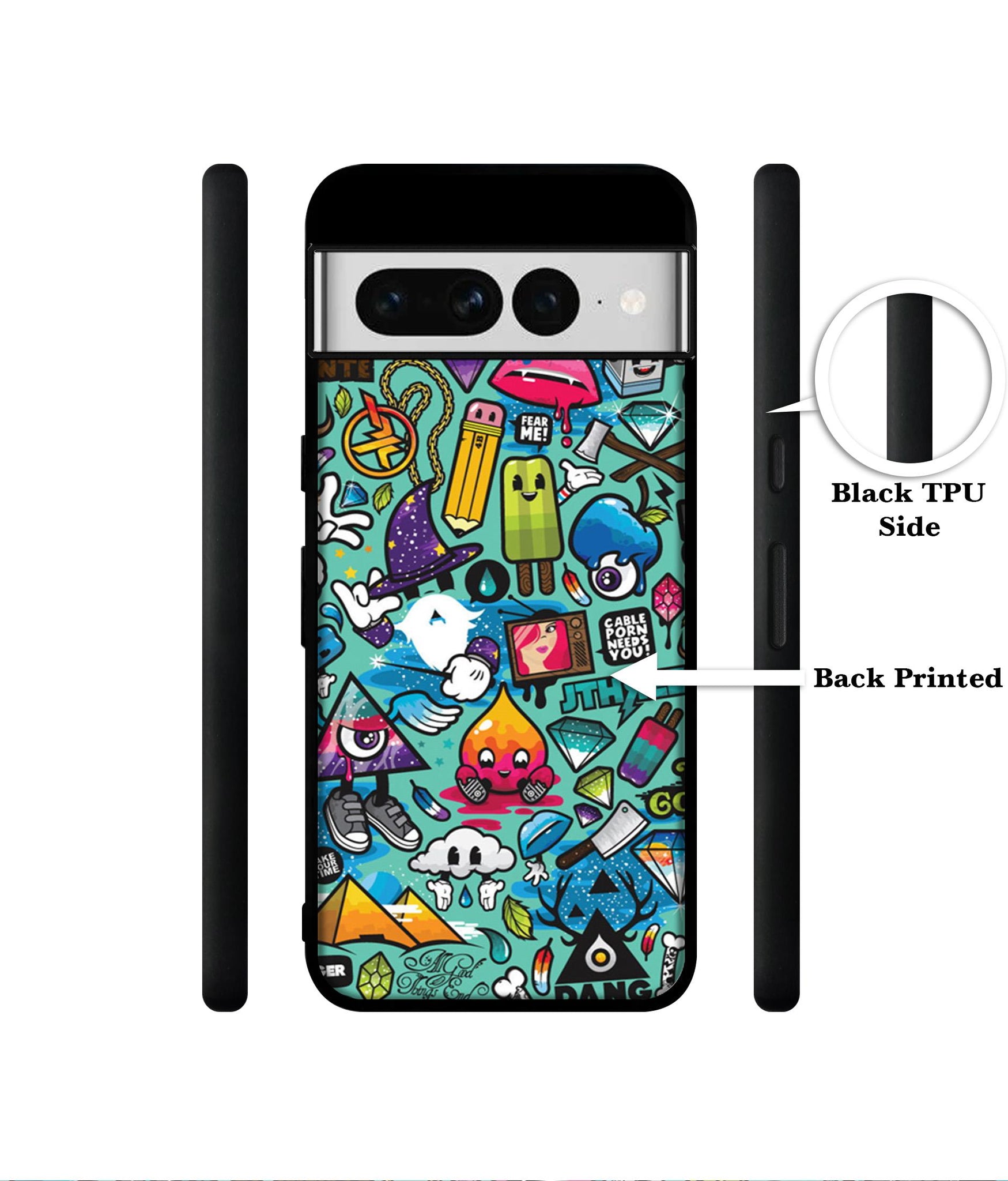 Crazy Designer 2D Printed Back Case Cover for Google Pixel 7 Pro 5G