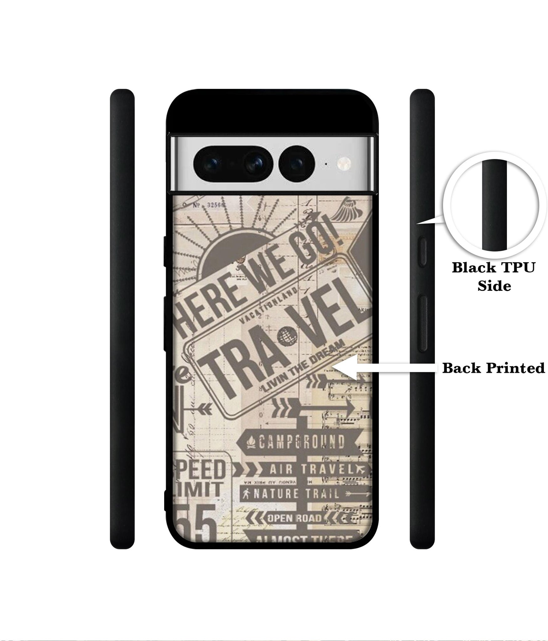 Travel Designer 2D Printed Back Case Cover for Google Pixel 7 Pro 5G