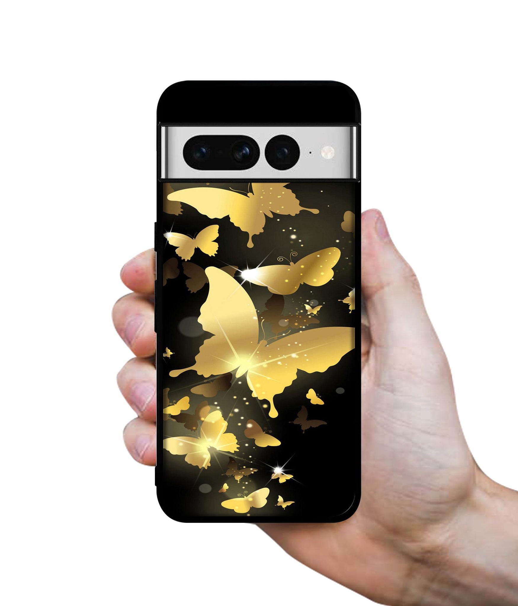 Golden Butterfly Pattern Designer 2D Printed Back Case Cover for Google Pixel 7 Pro 5G