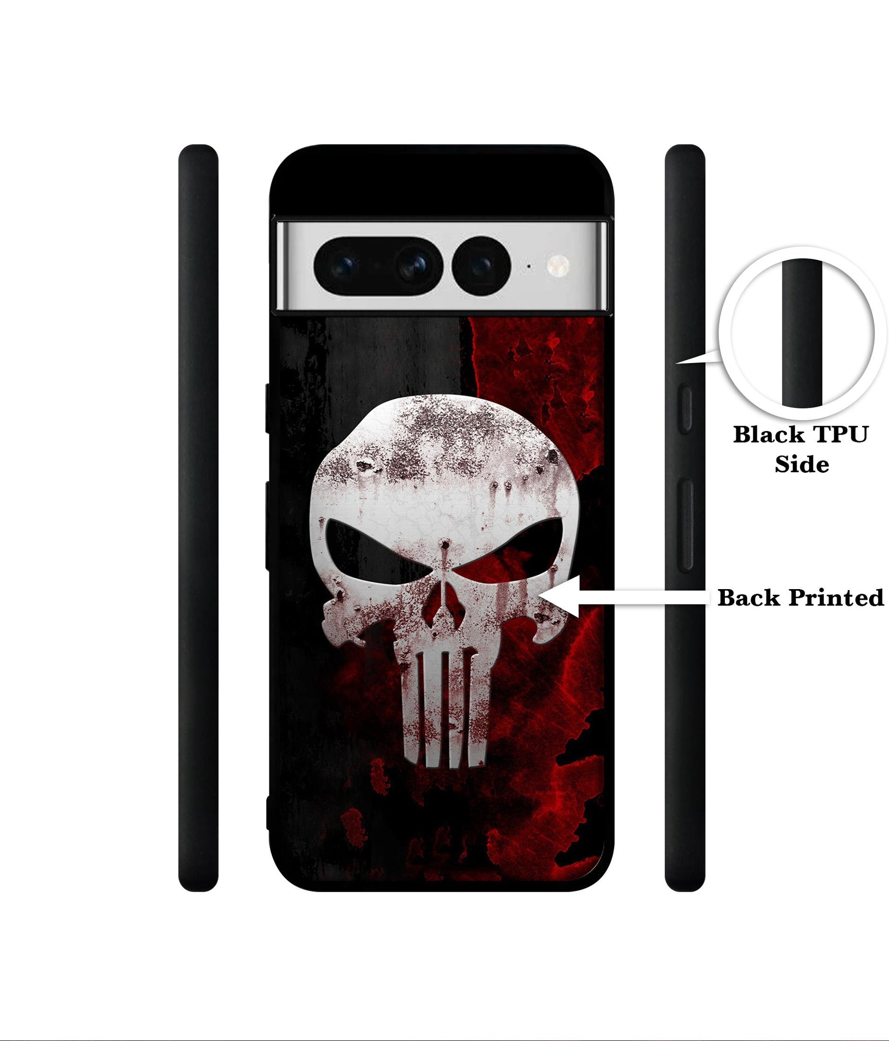 Punisher Skull Designer 2D Printed Back Case Cover for Google Pixel 7 Pro 5G