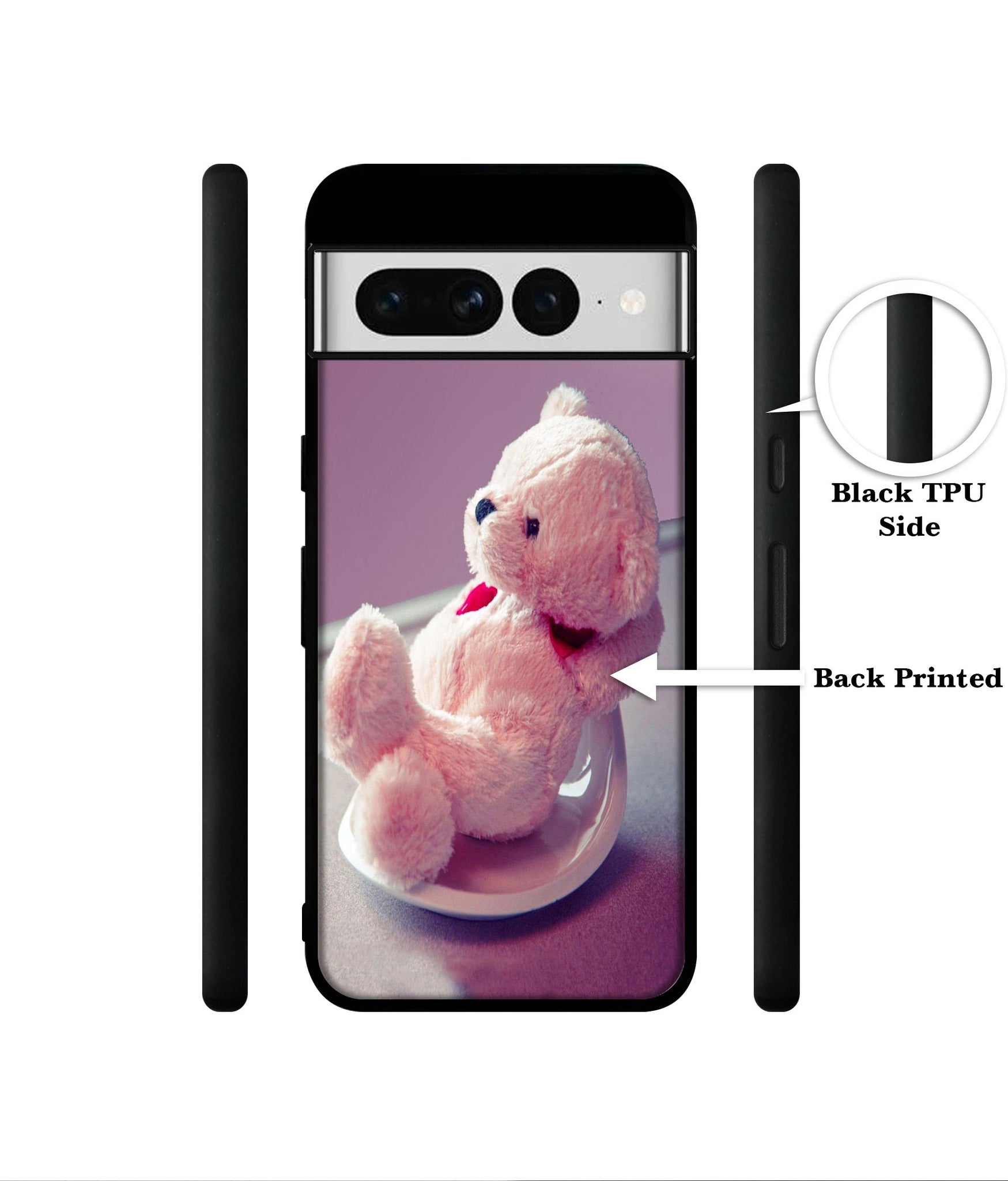 Cute Teddy Bear Designer 2D Printed Back Case Cover for Google Pixel 7 Pro 5G