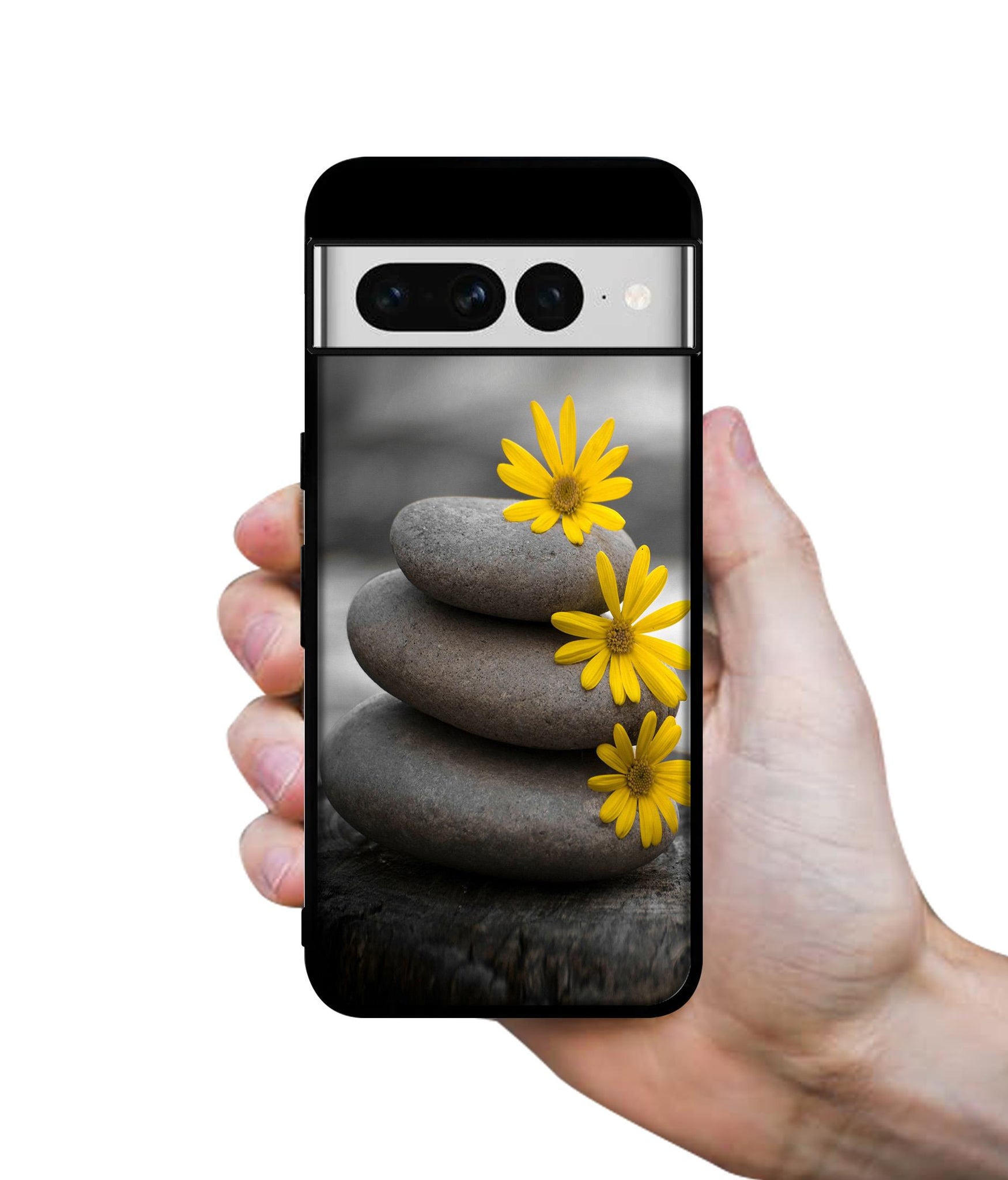 Stones And Flower Designer 2D Printed Back Case Cover for Google Pixel 7 Pro 5G
