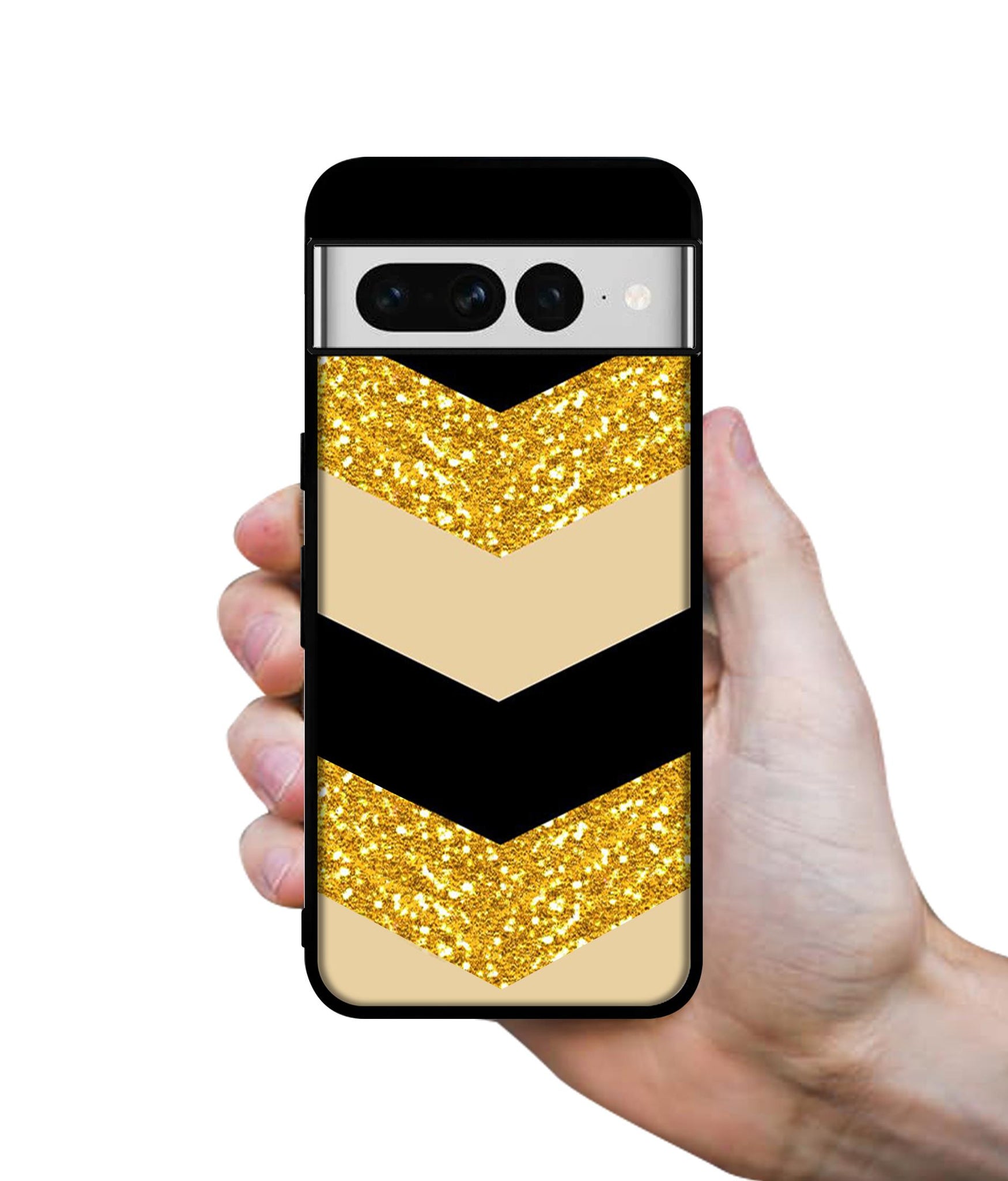 Black & Gold Designer 2D Printed Back Case Cover for Google Pixel 7 Pro 5G