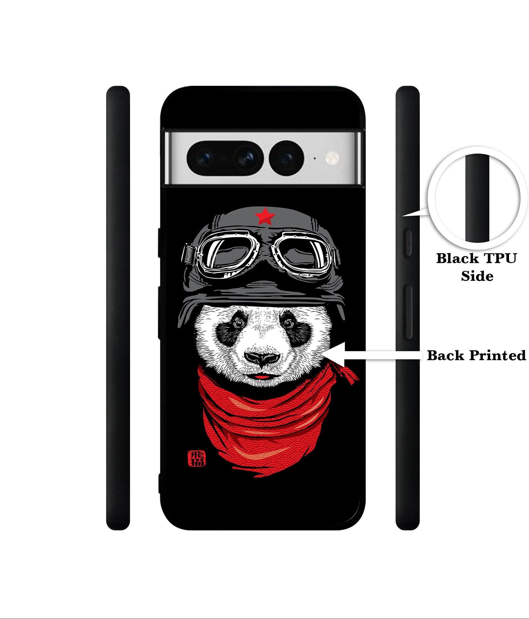 Biker Panda Designer 2D Printed Back Case Cover for Google Pixel 7 Pro 5G