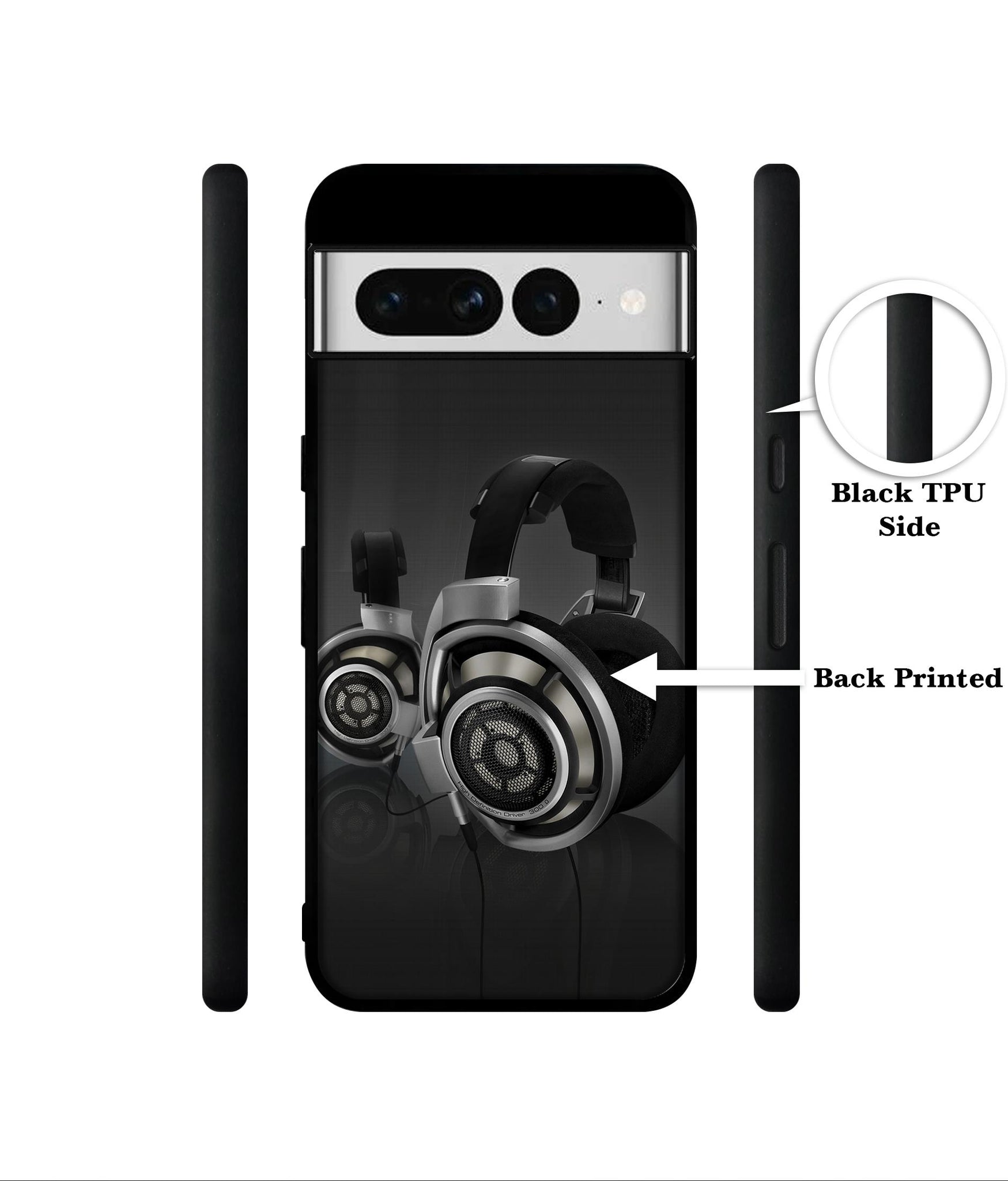 Head Phone Designer 2D Printed Back Case Cover for Google Pixel 7 Pro 5G