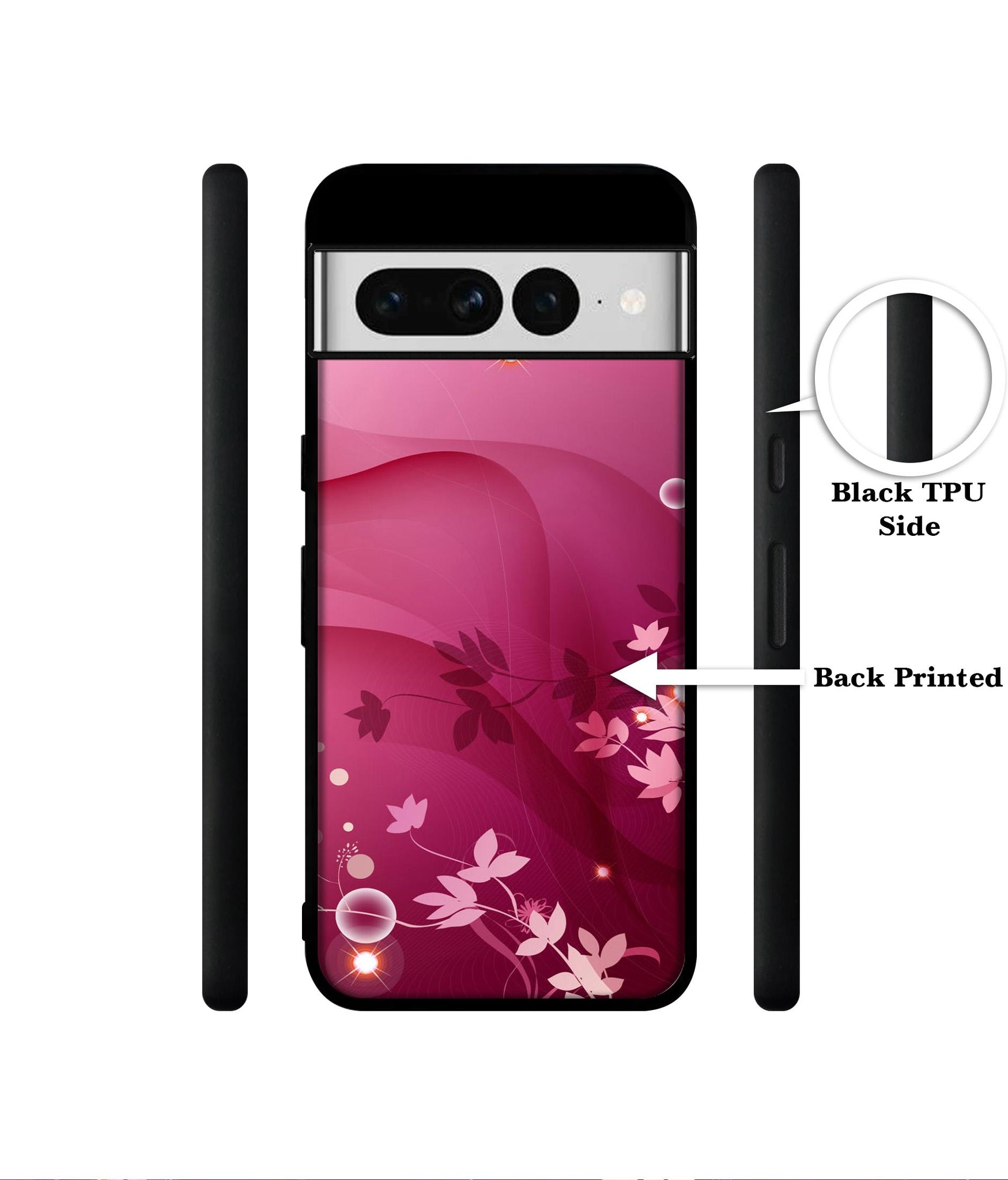 Pink Abstract Designer 2D Printed Back Case Cover for Google Pixel 7 Pro 5G