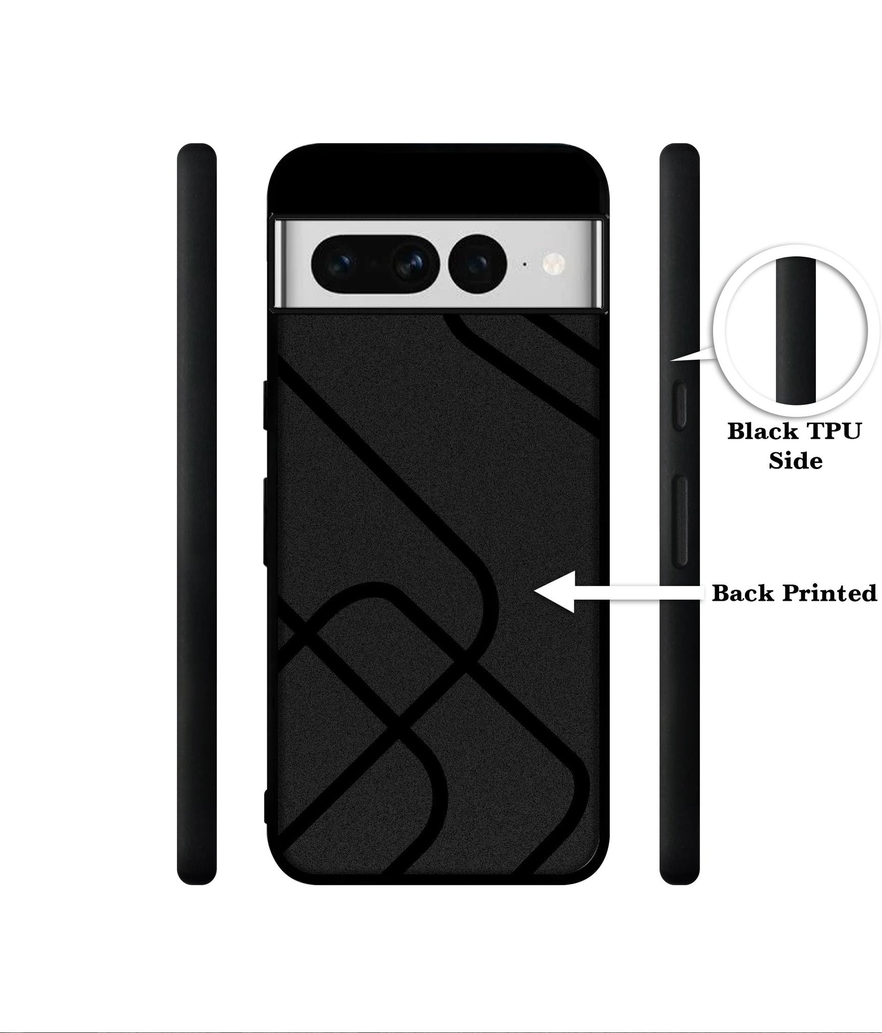 Zig-Zag Black Line Designer 2D Printed Back Case Cover for Google Pixel 7 Pro 5G