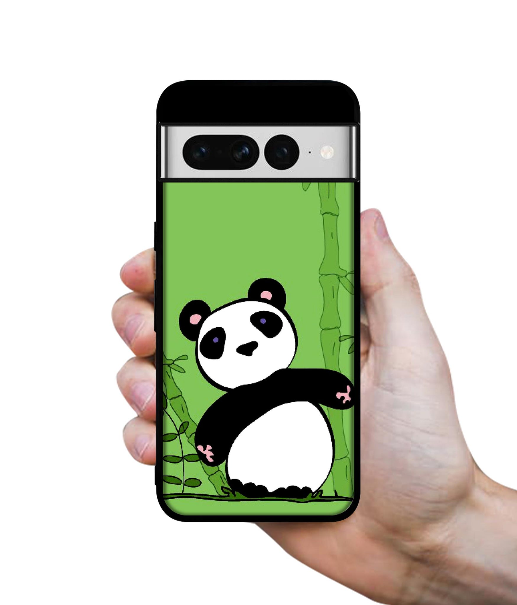 Panda with Bamboo Designer 2D Printed Back Case Cover for Google Pixel 7 Pro 5G