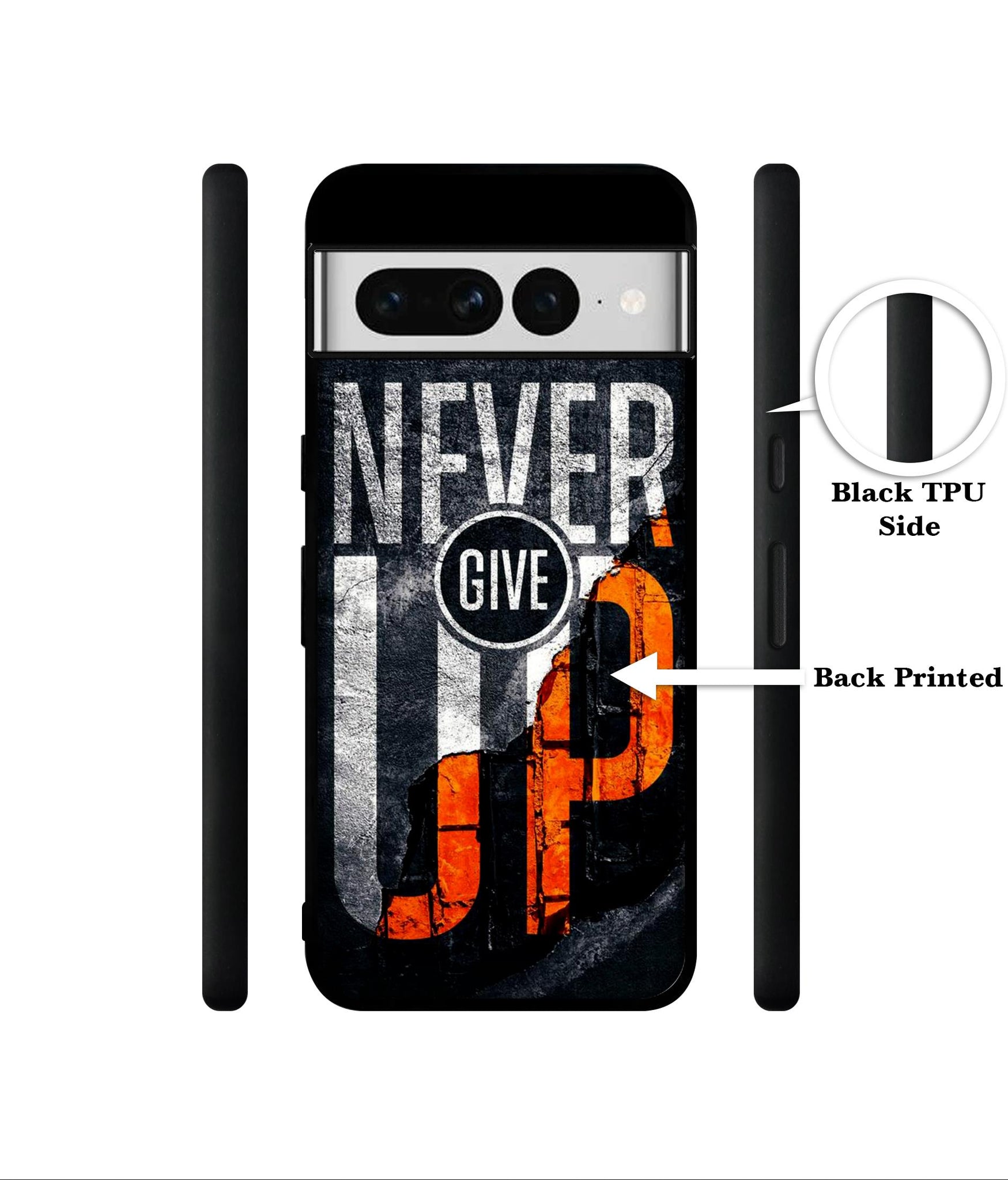 Never Give Up Designer 2D Printed Back Case Cover for Google Pixel 7 Pro 5G