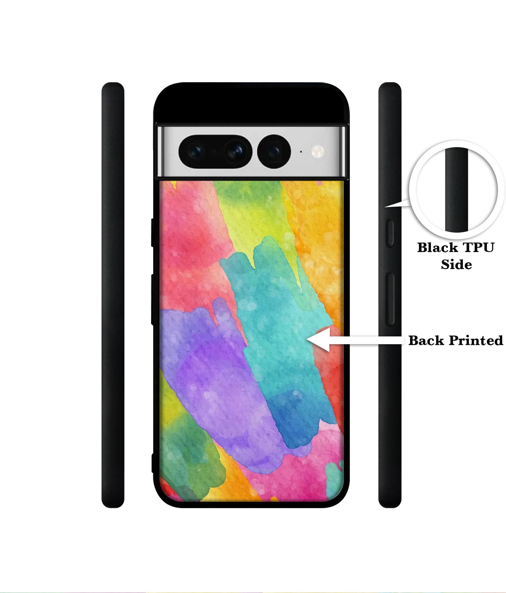 Water Paint Colorful Abstract Designer 2D Printed Back Case Cover for Google Pixel 7 Pro 5G