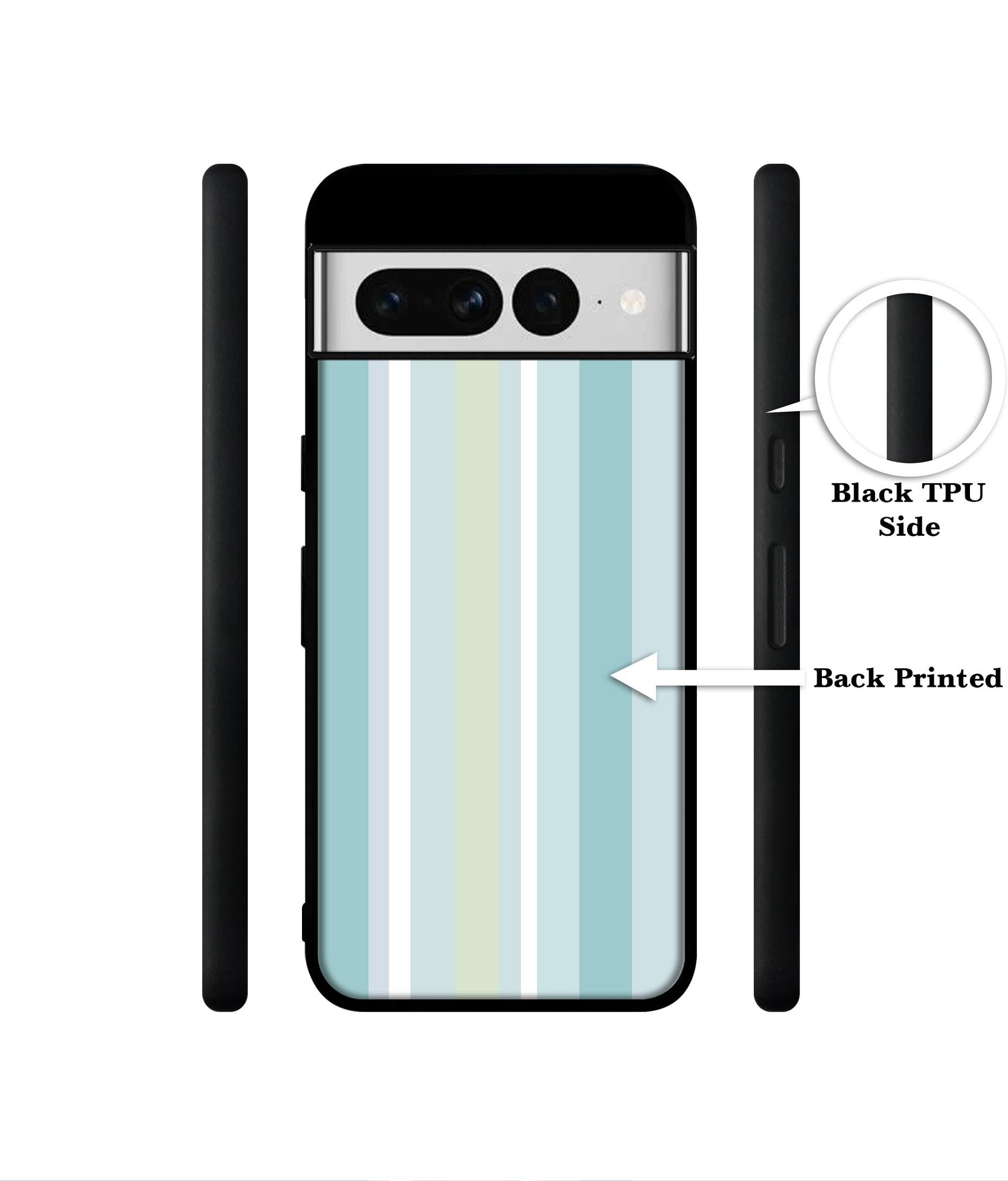 Light Green Stripes Designer 2D Printed Back Case Cover for Google Pixel 7 Pro 5G