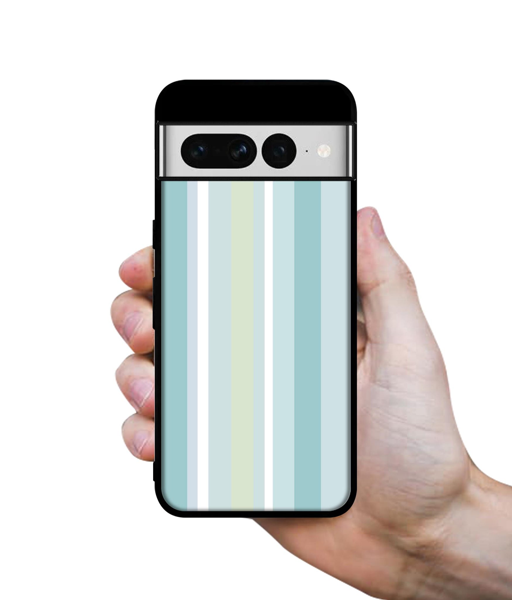 Light Green Stripes Designer 2D Printed Back Case Cover for Google Pixel 7 Pro 5G