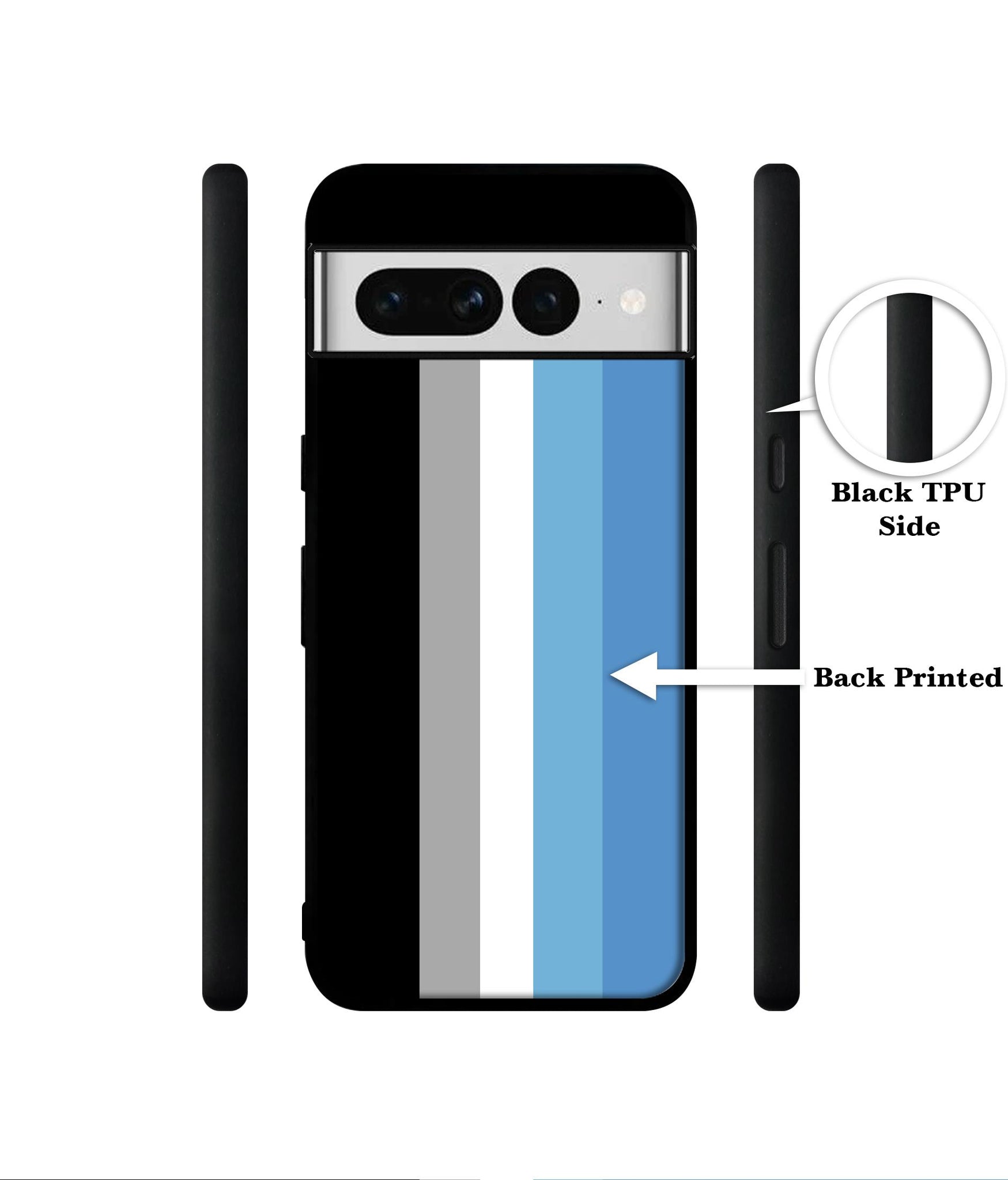 White and Blue Lines Designer 2D Printed Back Case Cover for Google Pixel 7 Pro 5G