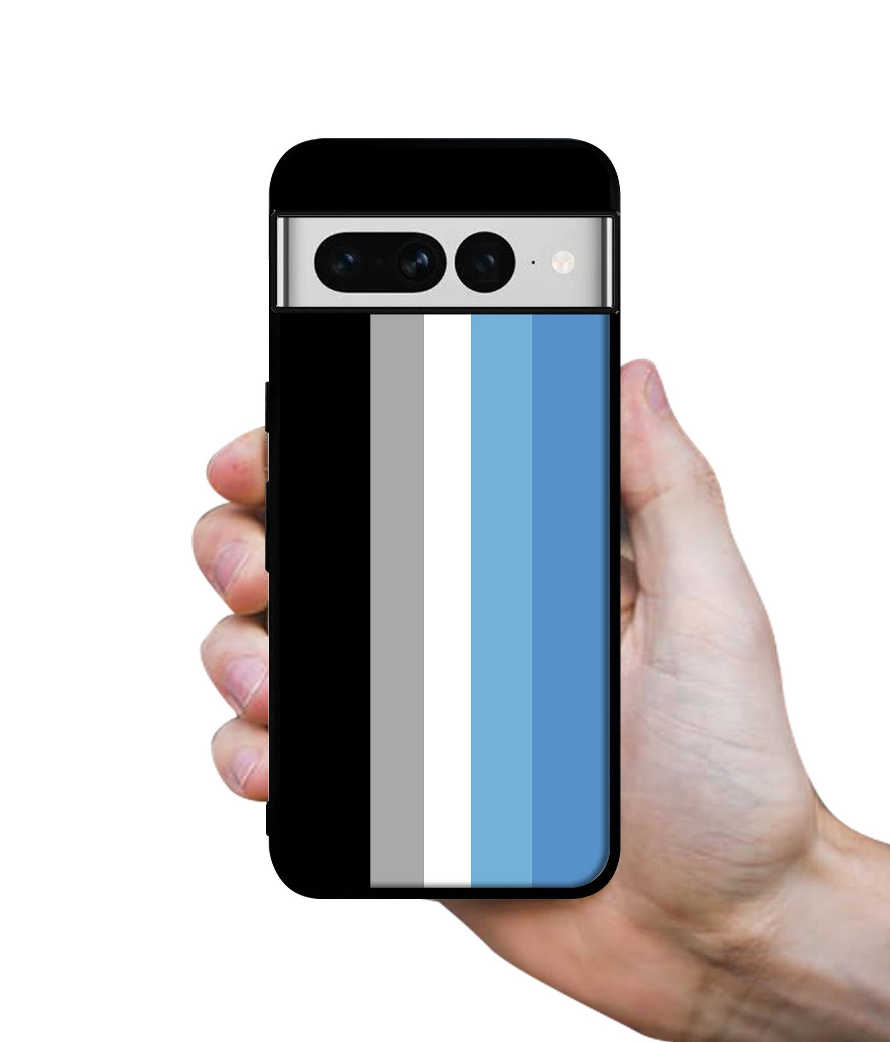 White and Blue Lines Designer 2D Printed Back Case Cover for Google Pixel 7 Pro 5G